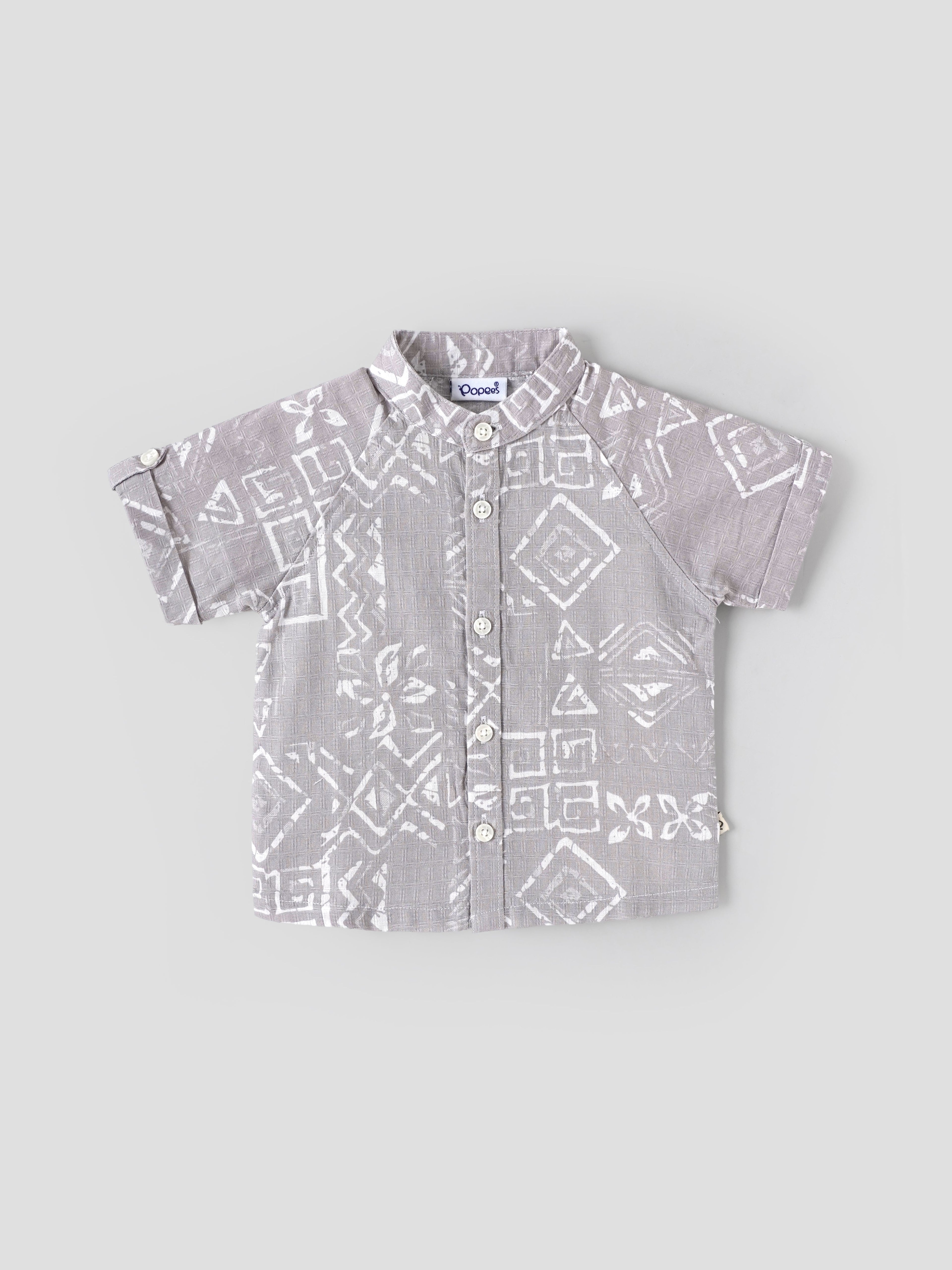 Popees Baby Boys Printed Cotton Shirt with Collar & Buttons| 3-36 Months