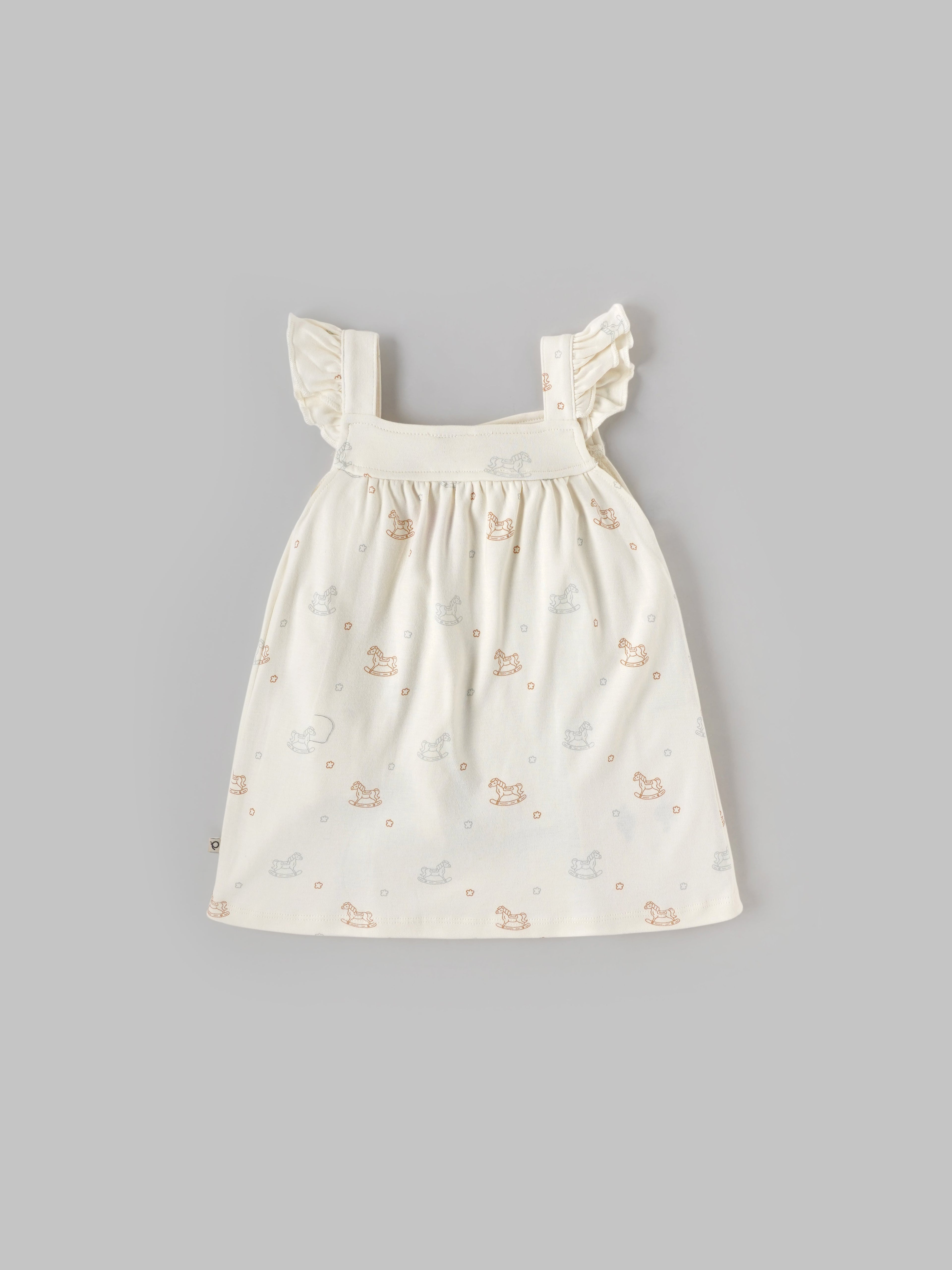 Popees Girls Sleeveless Front Open Dress (3-24 Months) Made of Organic Bamboo Cotton Fabric