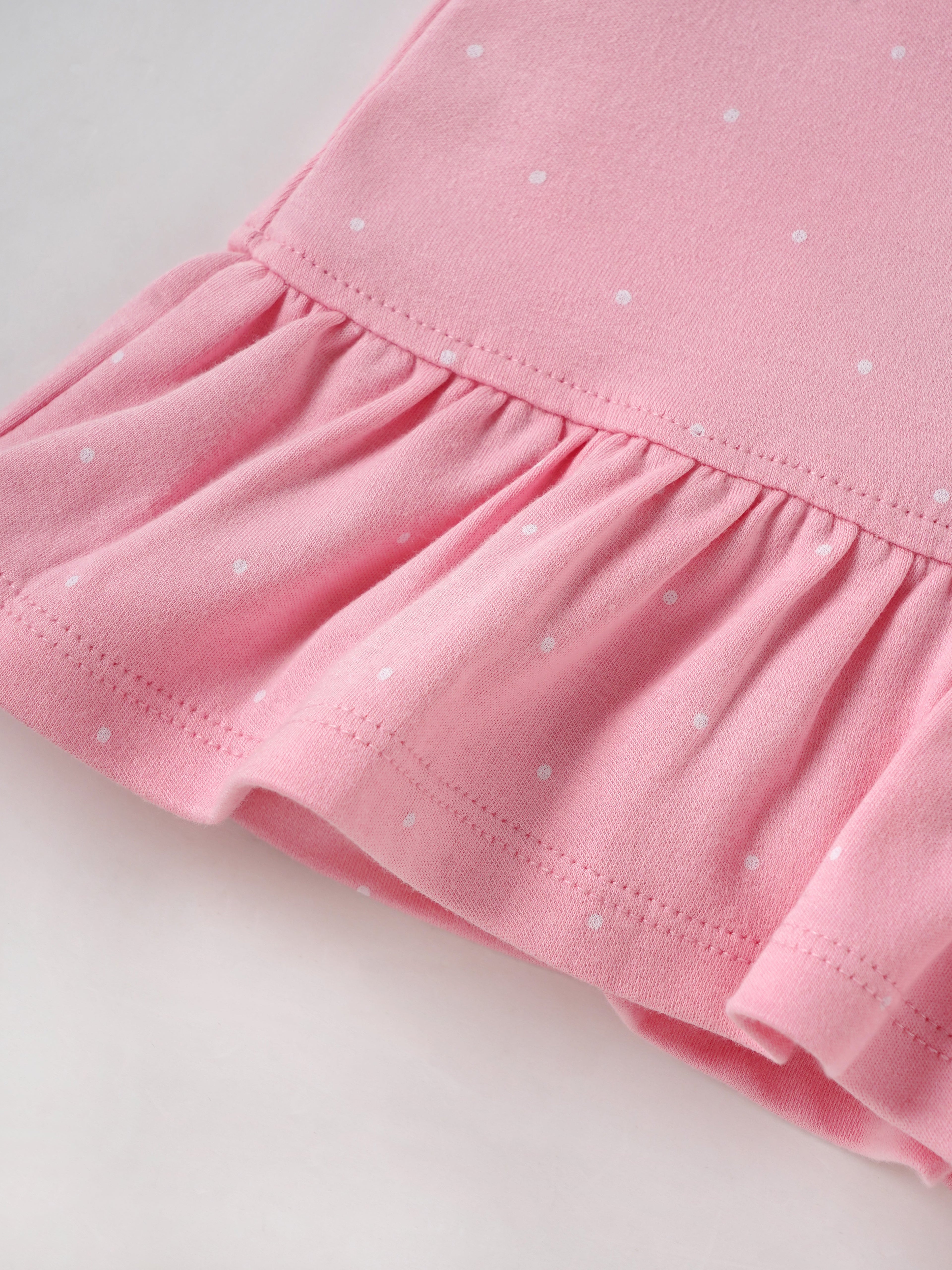 Popees Girls Half-Sleeve Back Open Dress (3-24 Months) Made of Organic Bamboo Cotton Fabric