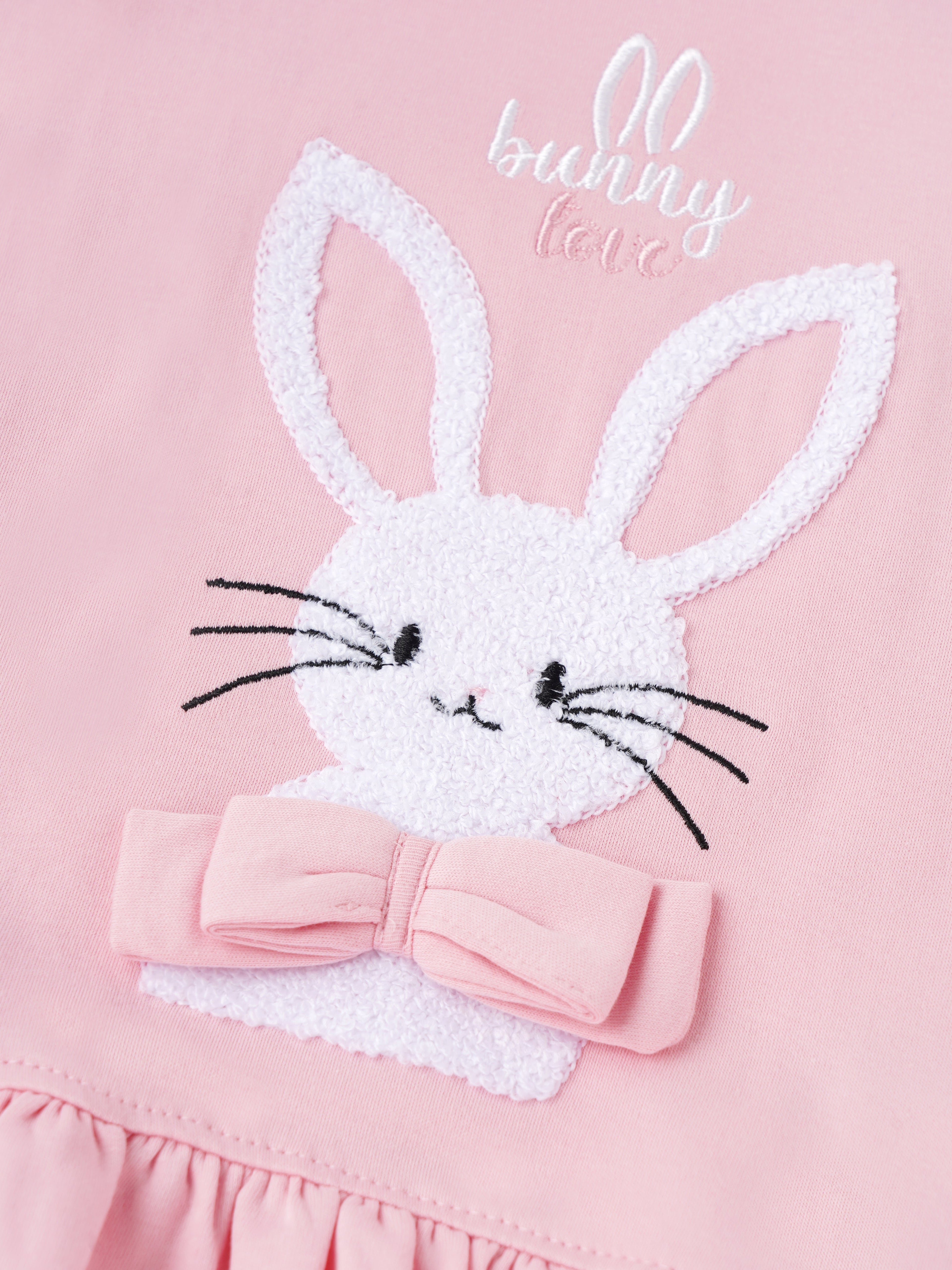 Popees Cute Bunny Design Cotton Dress (3–18 Months) for Baby Girls