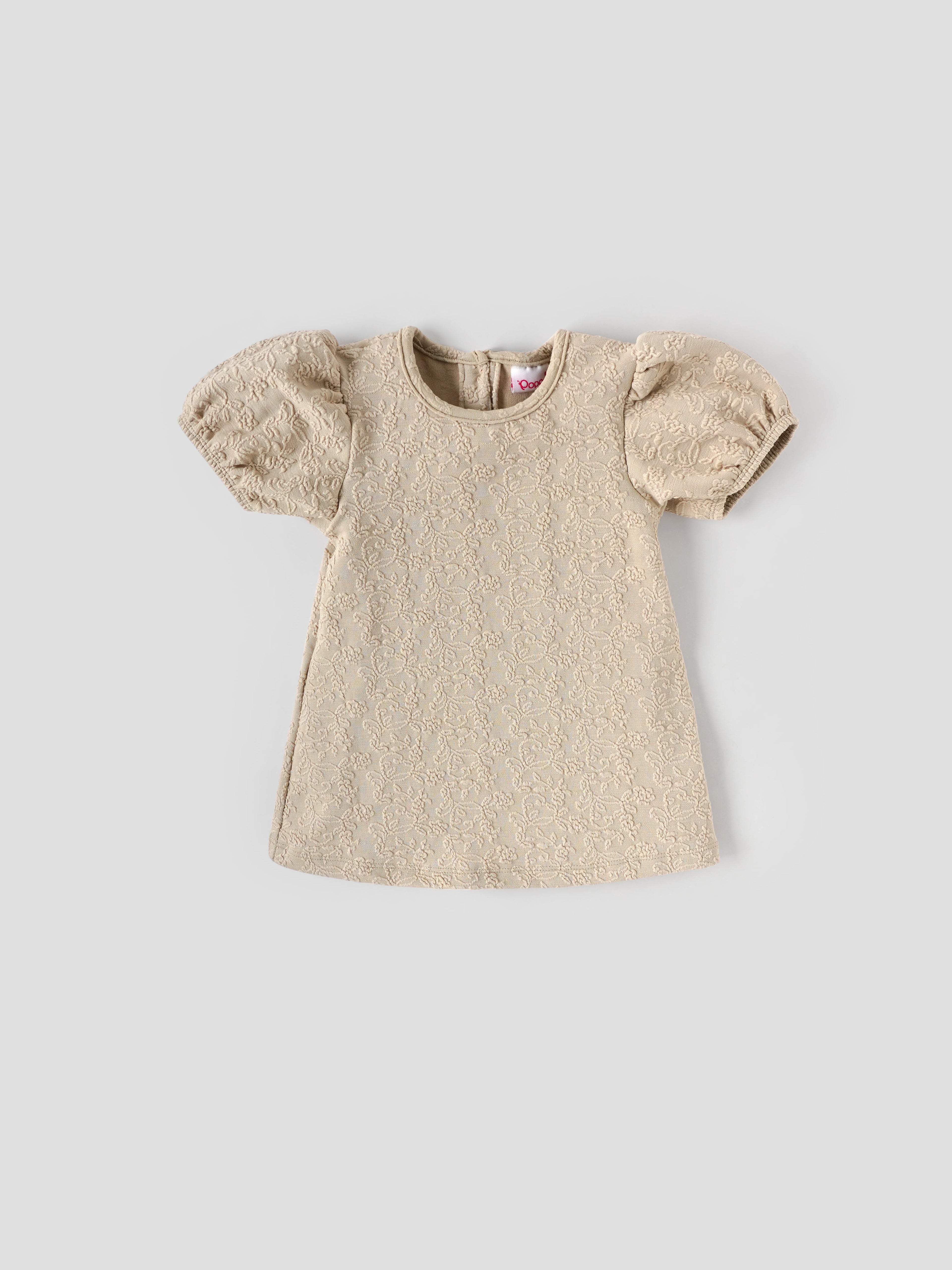 Popees Stylish Embroidered Puff Sleeve Dress (3–24 Months)for Baby Girls