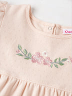 Popees Half Sleeve Dress Soft Cotton with Floral Embroidery (3–36 Months) for Baby Girls
