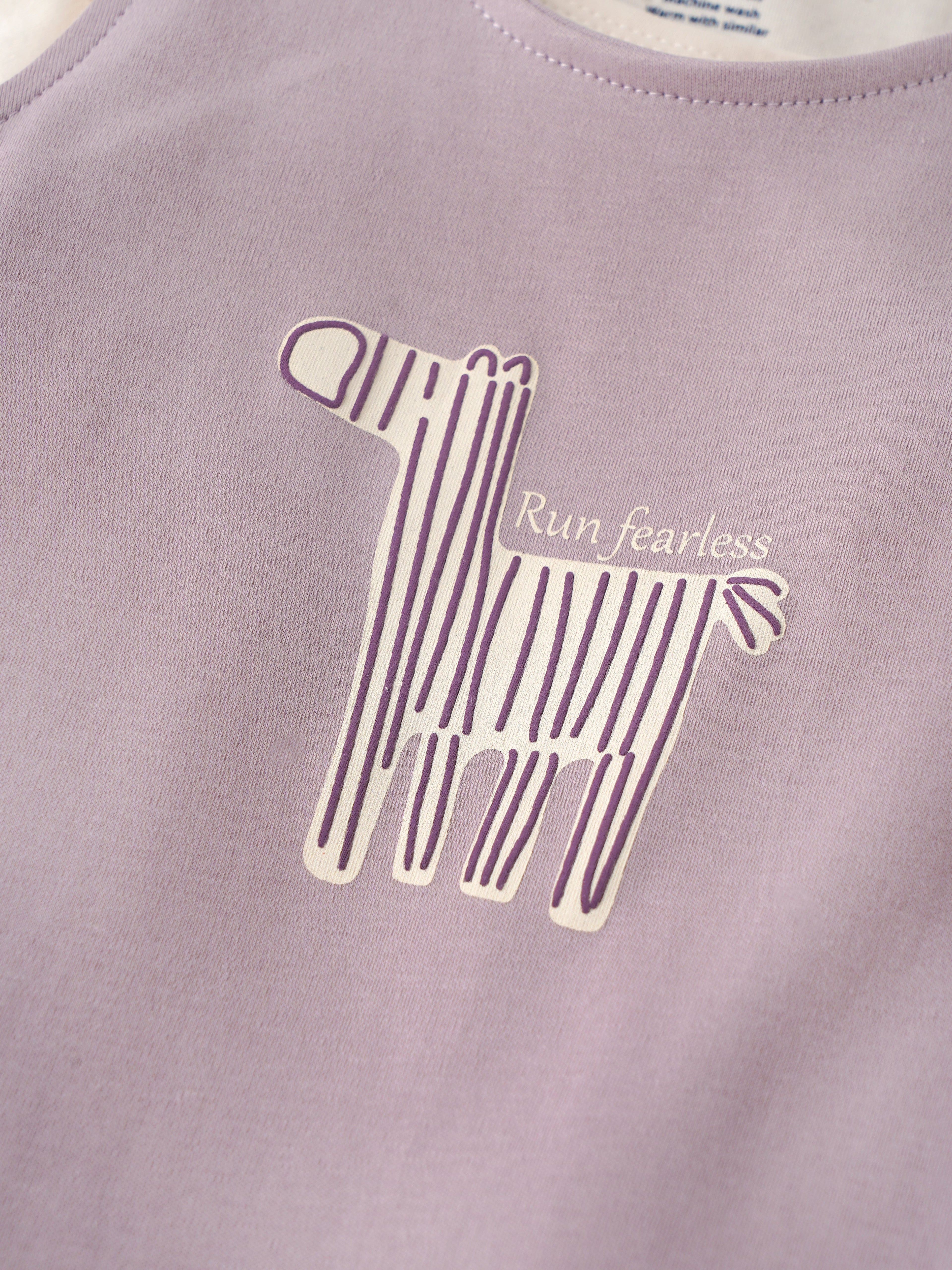 Popees Baby Girls Lavender Dungaree Set with Inner T-Shirt |Cotton Outfit (3M–24M)