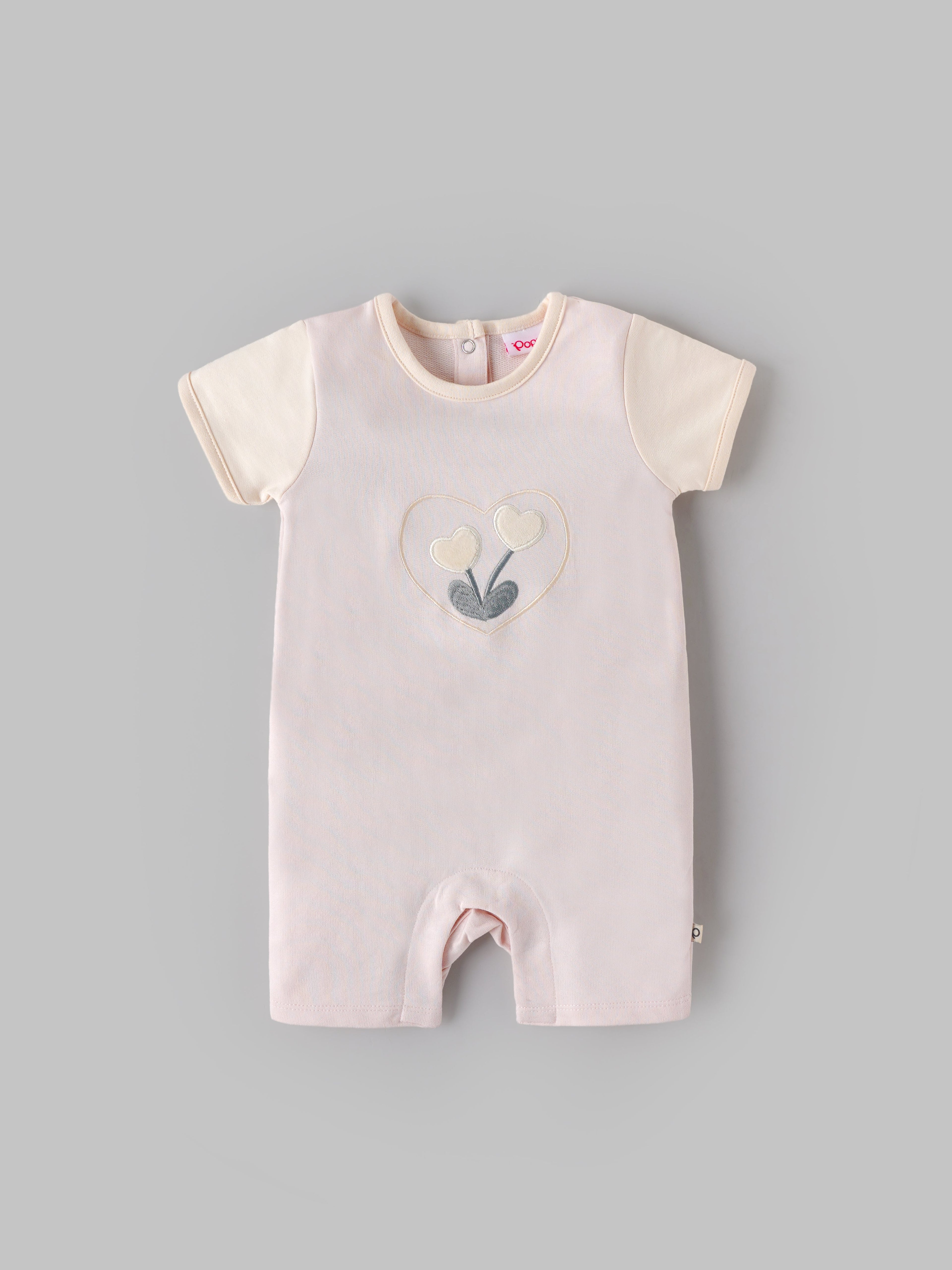 Popees Baby Girls Full Sleeves Cotton Romper| Peach| 3-24 Months