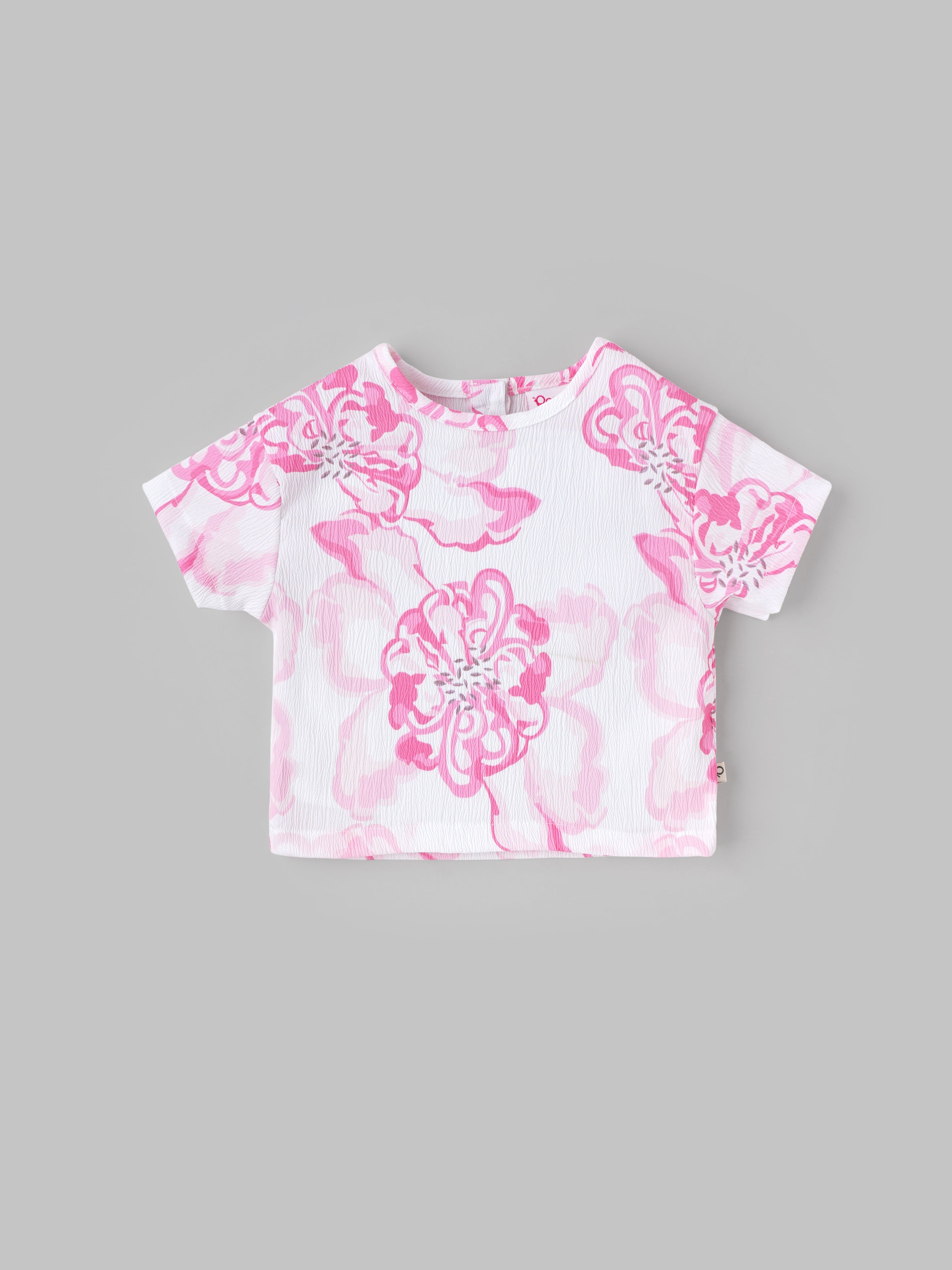 Popees Summer Ready Ruffle Sleeve Top with Abstract Print Top(3-36 Months)for Baby Girls