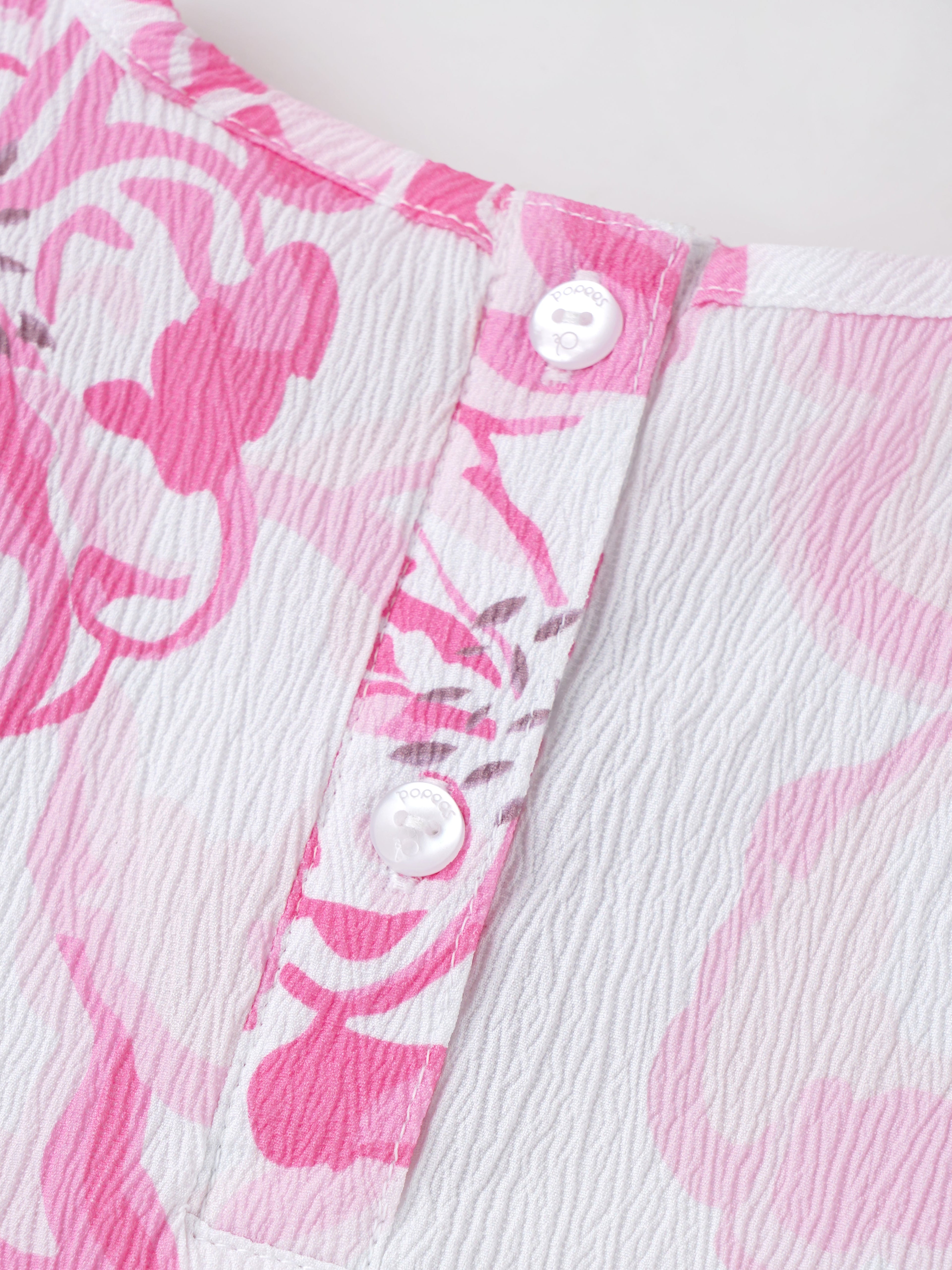 Popees Summer Ready Ruffle Sleeve Top with Abstract Print Top(3-36 Months)for Baby Girls