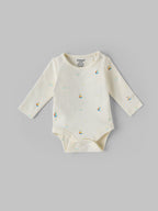 Popees Baby Boys Full Sleeve Cotton Bodysuit| Off-White| 3-36 Months
