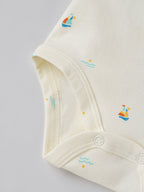 Popees Baby Boys Full Sleeve Cotton Bodysuit| Off-White| 3-36 Months