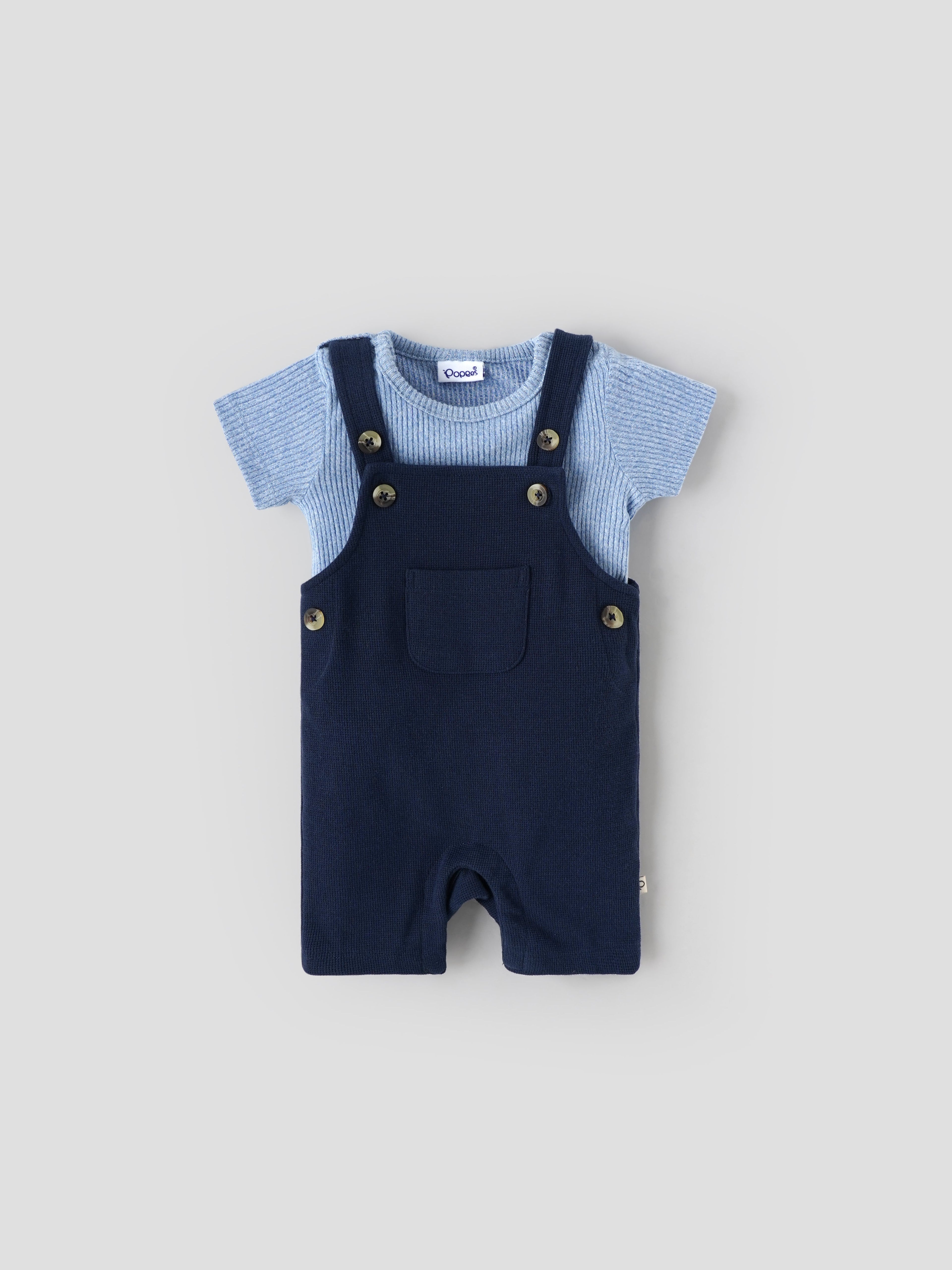 Popees Adorable & Trendy Dungaree Dress Set(0–9 Months) for Newborn Boys
