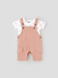 Popees Comfy & Trendy (0-6 Months) Dungaree Set for Newborn Girls