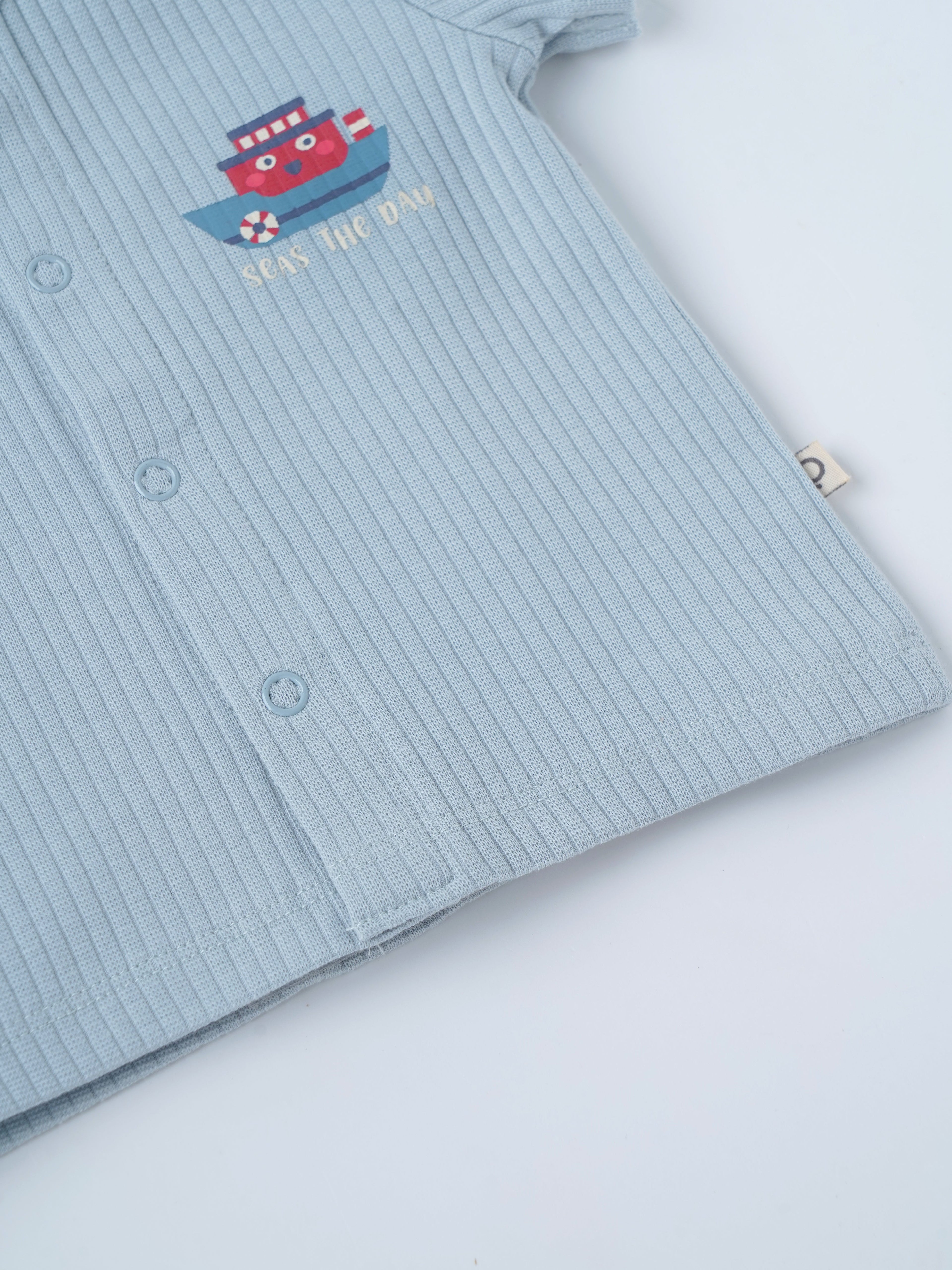 Popees Baby Boys Cotton T Shirt| Light Blue| Tiny Baby, Newborn -9 Months