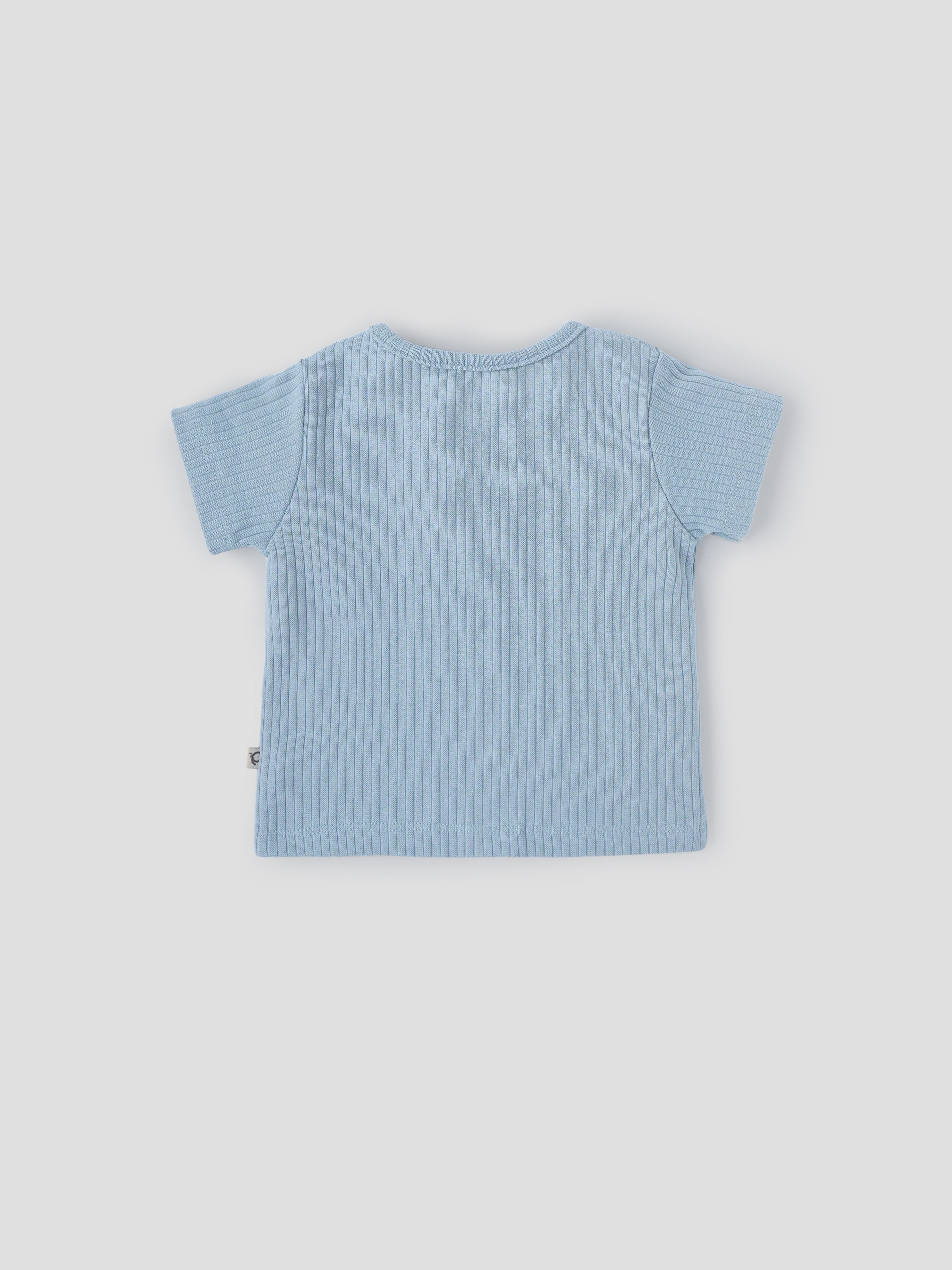 Popees Baby Boys Cotton T Shirt| Light Blue| Tiny Baby, Newborn -9 Months
