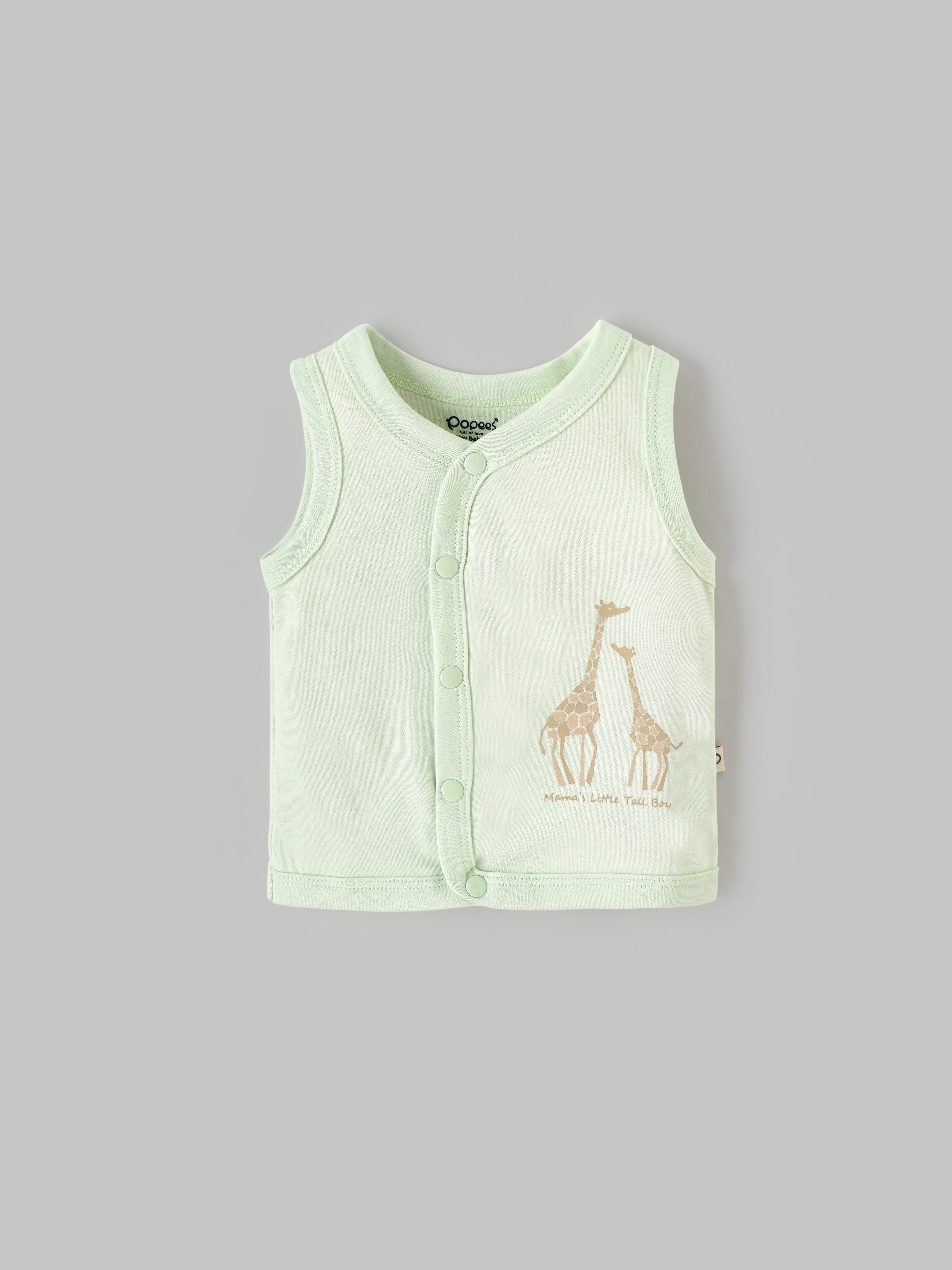 Popees Trendy & Stylish Sleeve Less Front Open Jhabla Top (0–6 Months) for Baby Boys