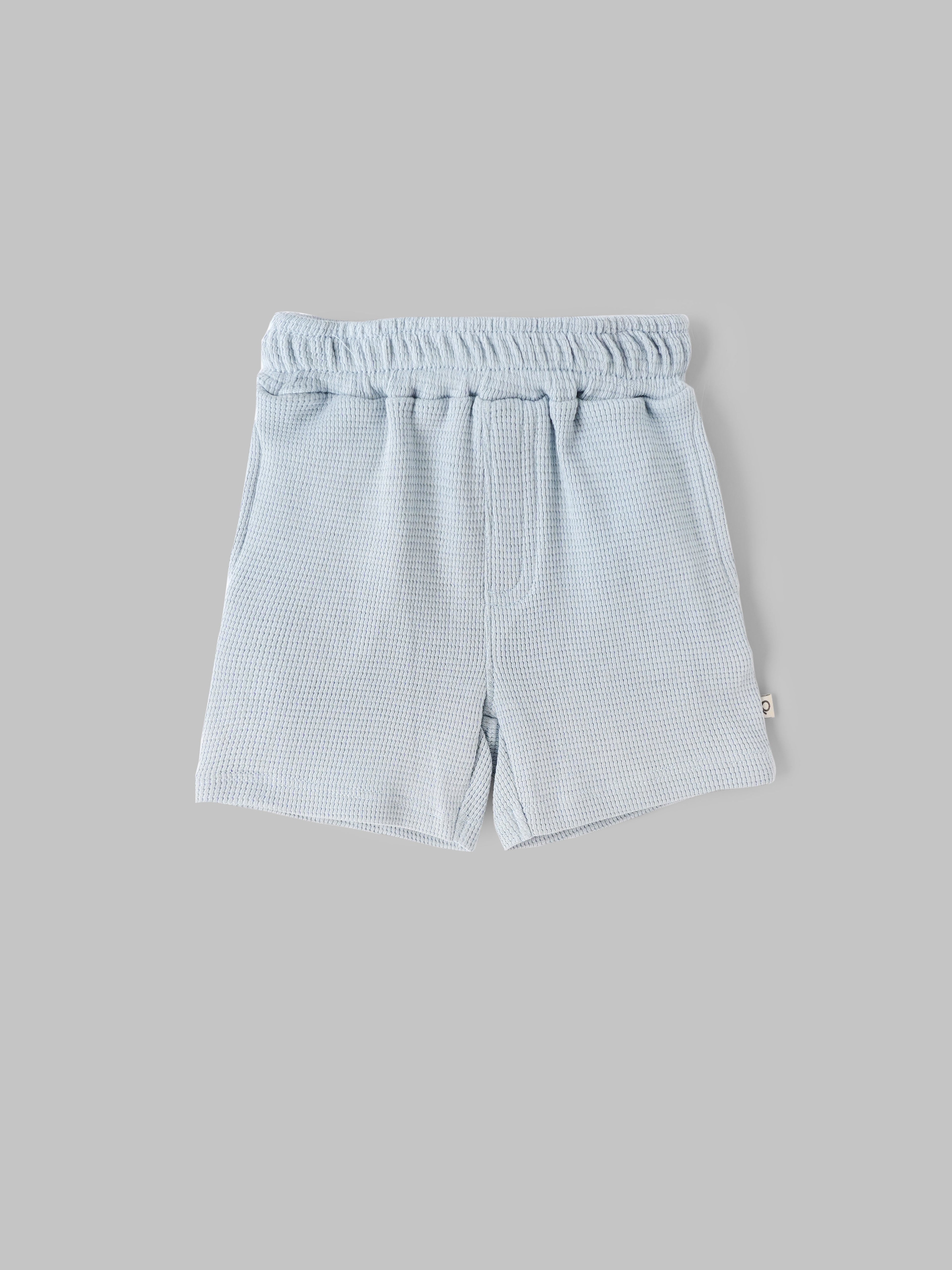 Popees Baby Boys Cotton Waffle Shorts |Soft Elastic Waist Summer Shorts (Newborn to 9 Months)