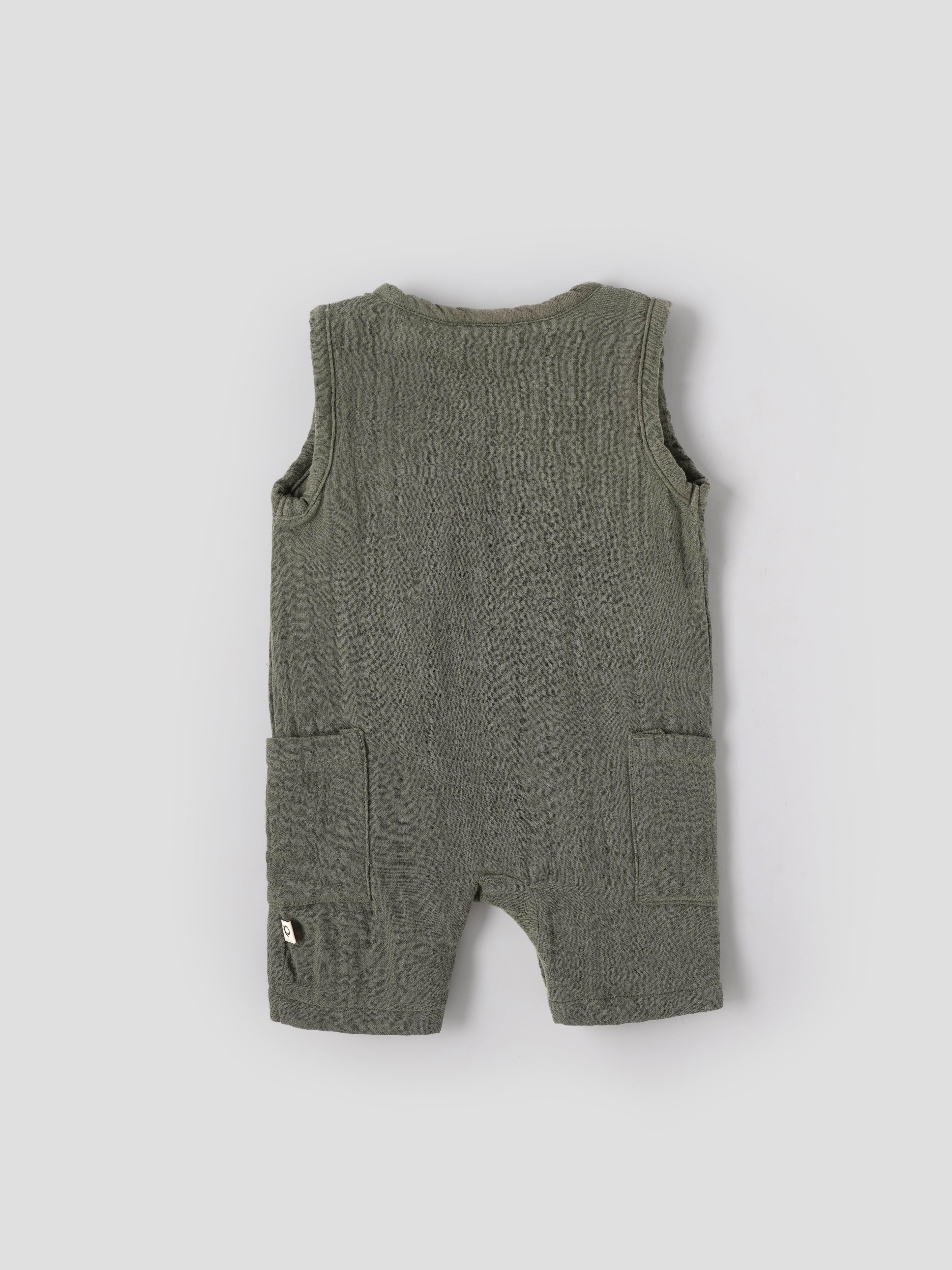 Popees Baby Boys Sleeveless Cotton Blend Romper (0–9 Months)