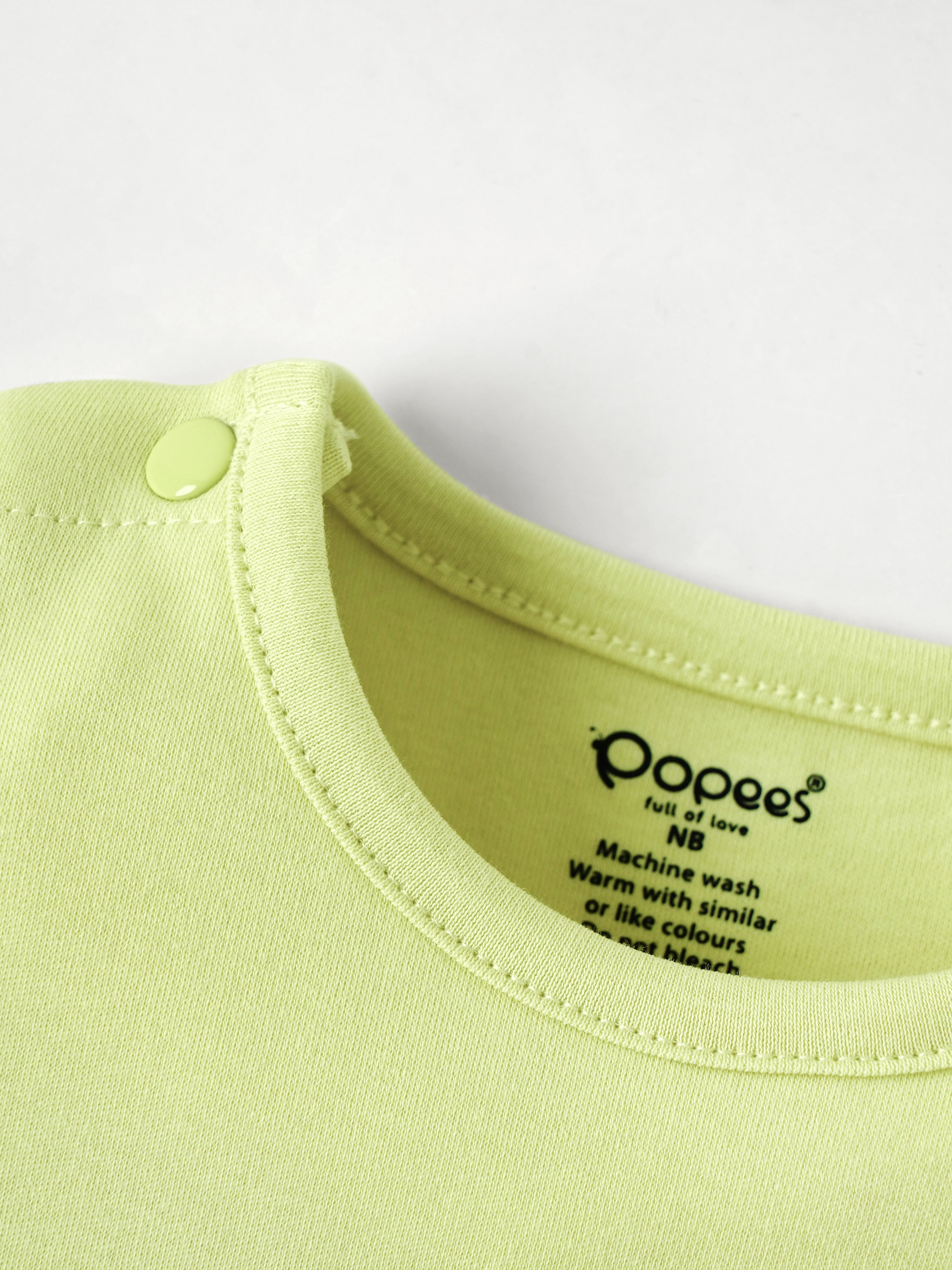 Popees Everyday Half Sleeve Chest Printed Romper(0-6 Months)for Baby Boys