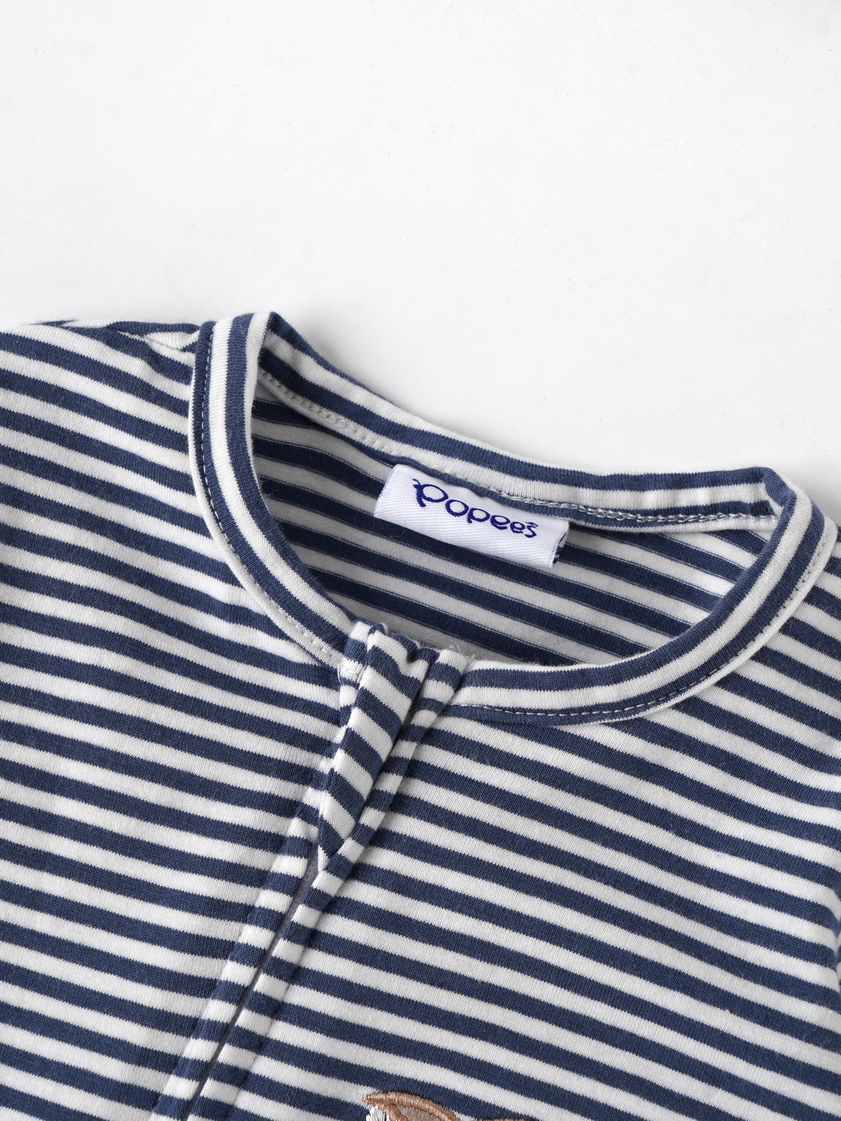 Popees Baby Boys Full Sleeves Cotton Sleepsuit| Navy Blue| Newborn To 9 Months