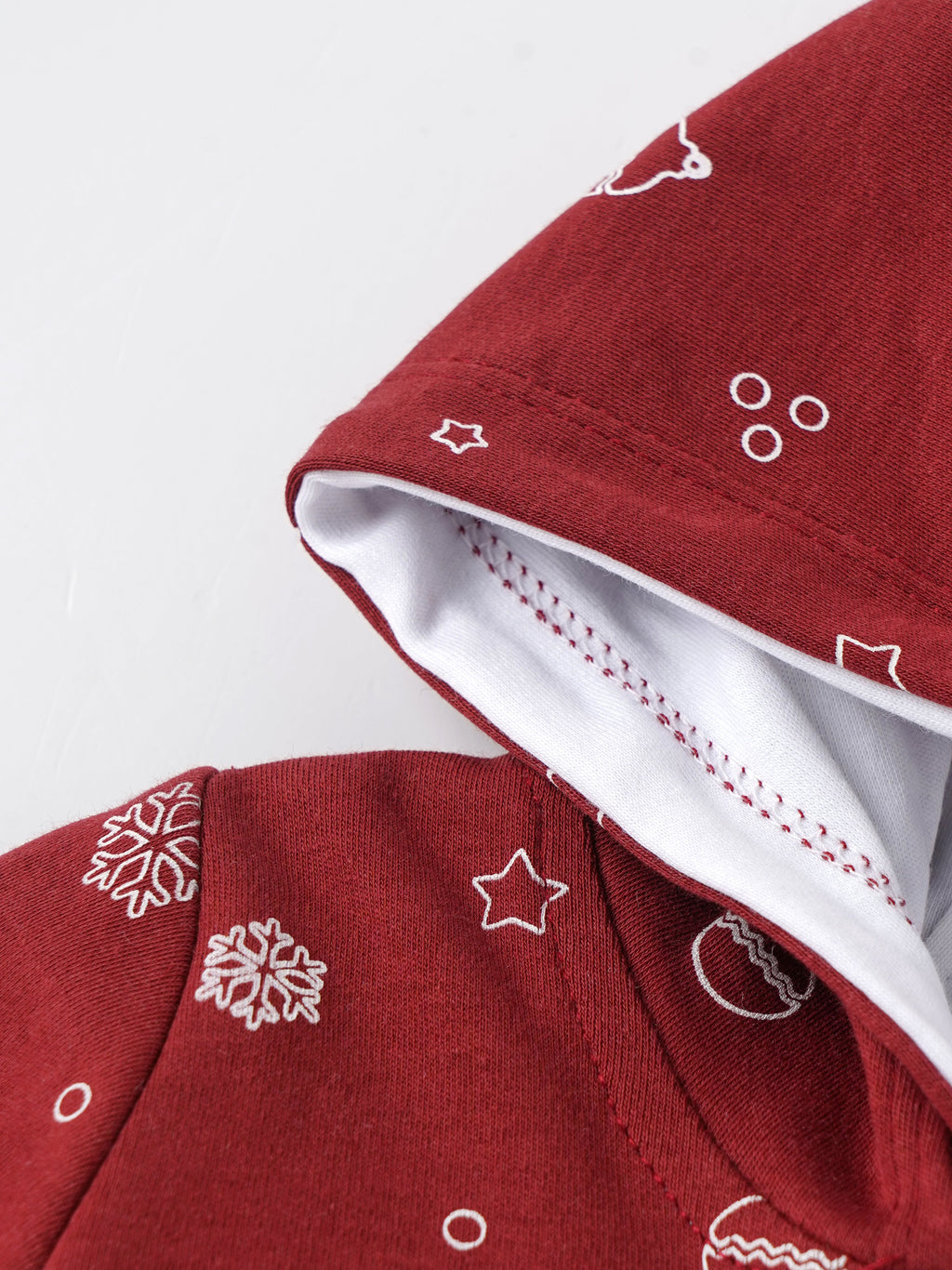 Popees Baby Boys Hooded Sleepsuit| Red| Newborn to 9 Months