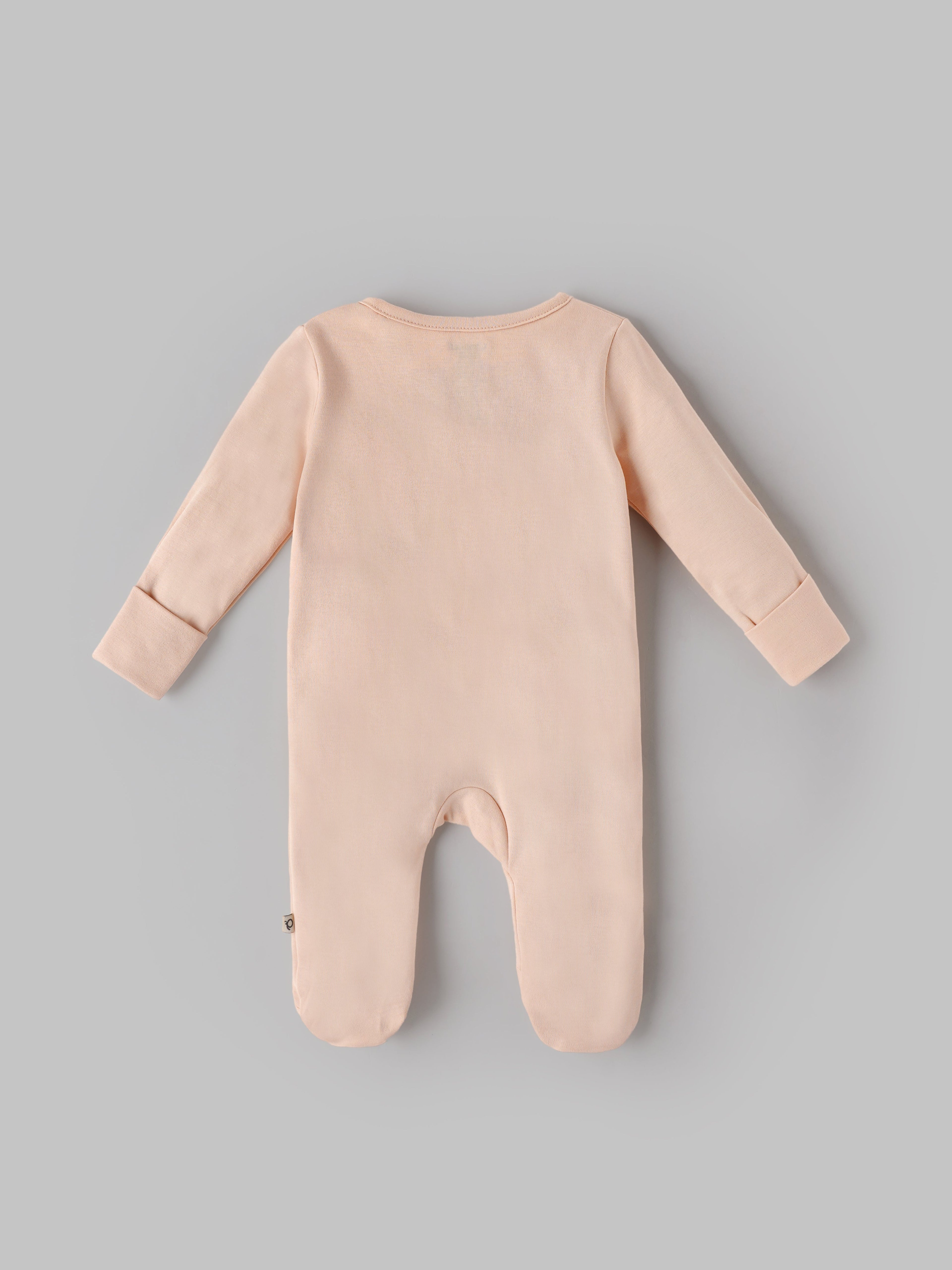 Popees Baby Boys Full Sleeve Sleepsuit| Peach| Newborn To 9 Months