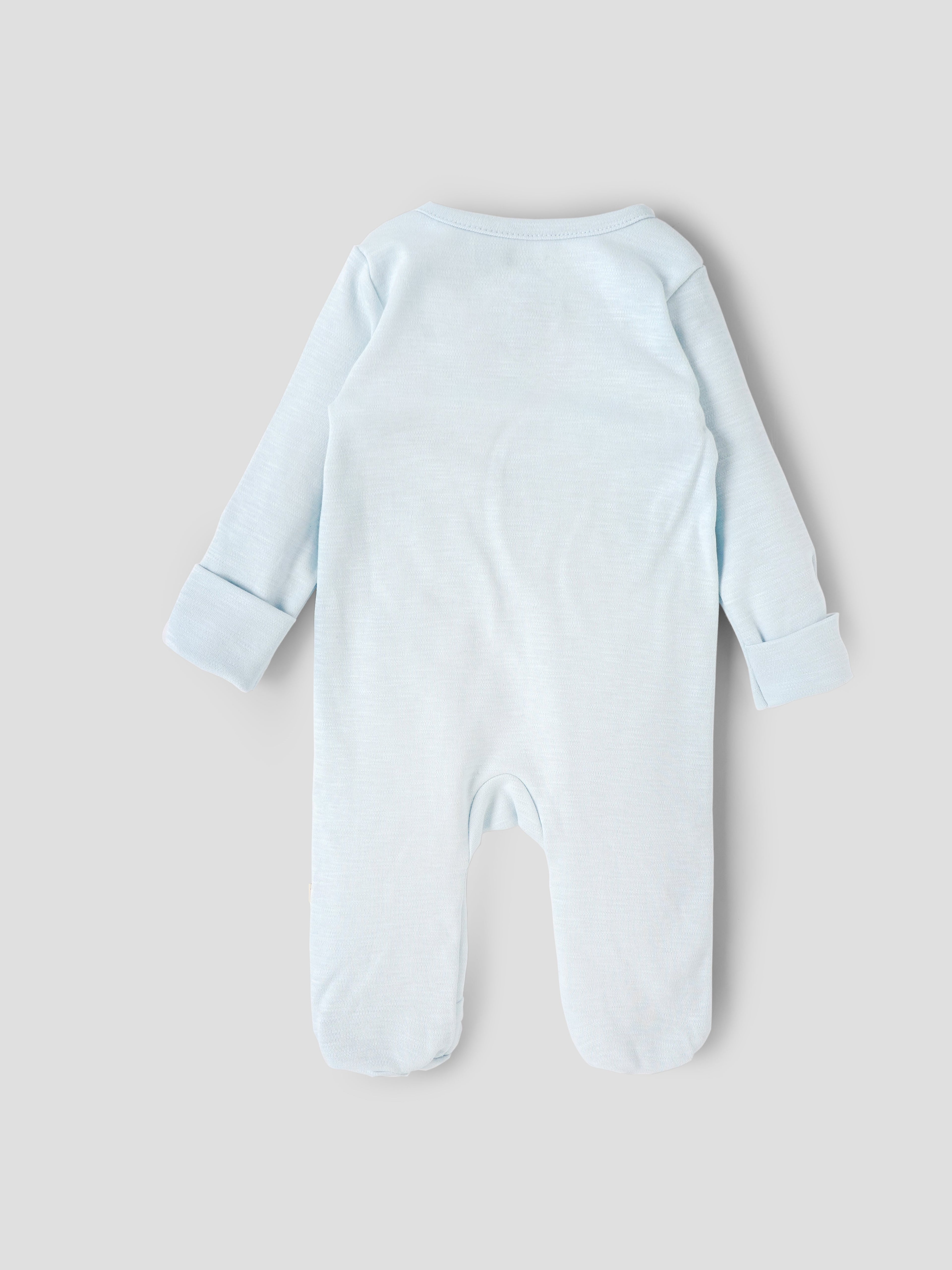 Popees Baby Boys Soft Cotton Footed Sleepsuit| Newborn–9 Months