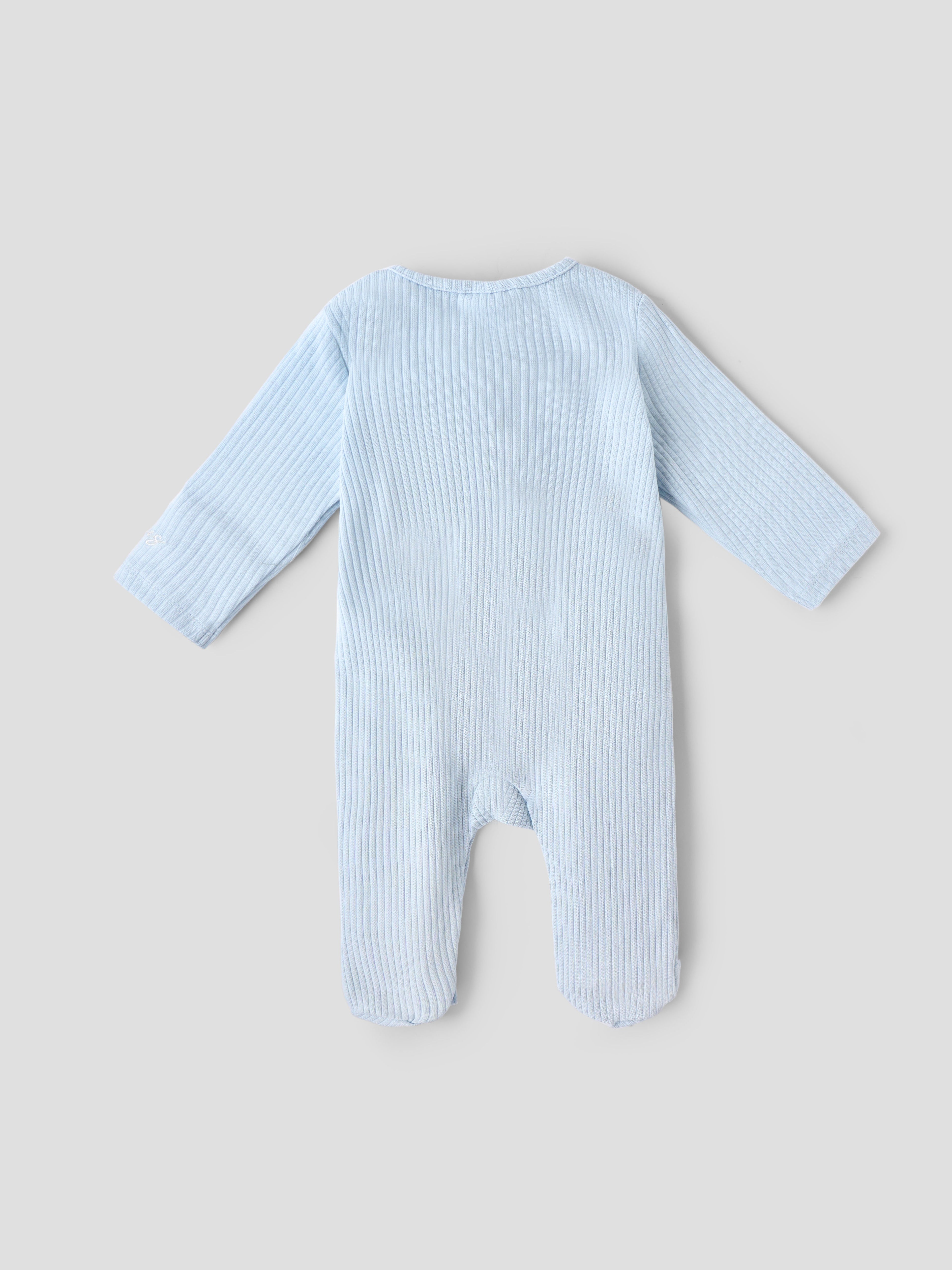Popees Baby Boys Light Blue Full Sleeve Sleepsuit| Newborn-9 Months