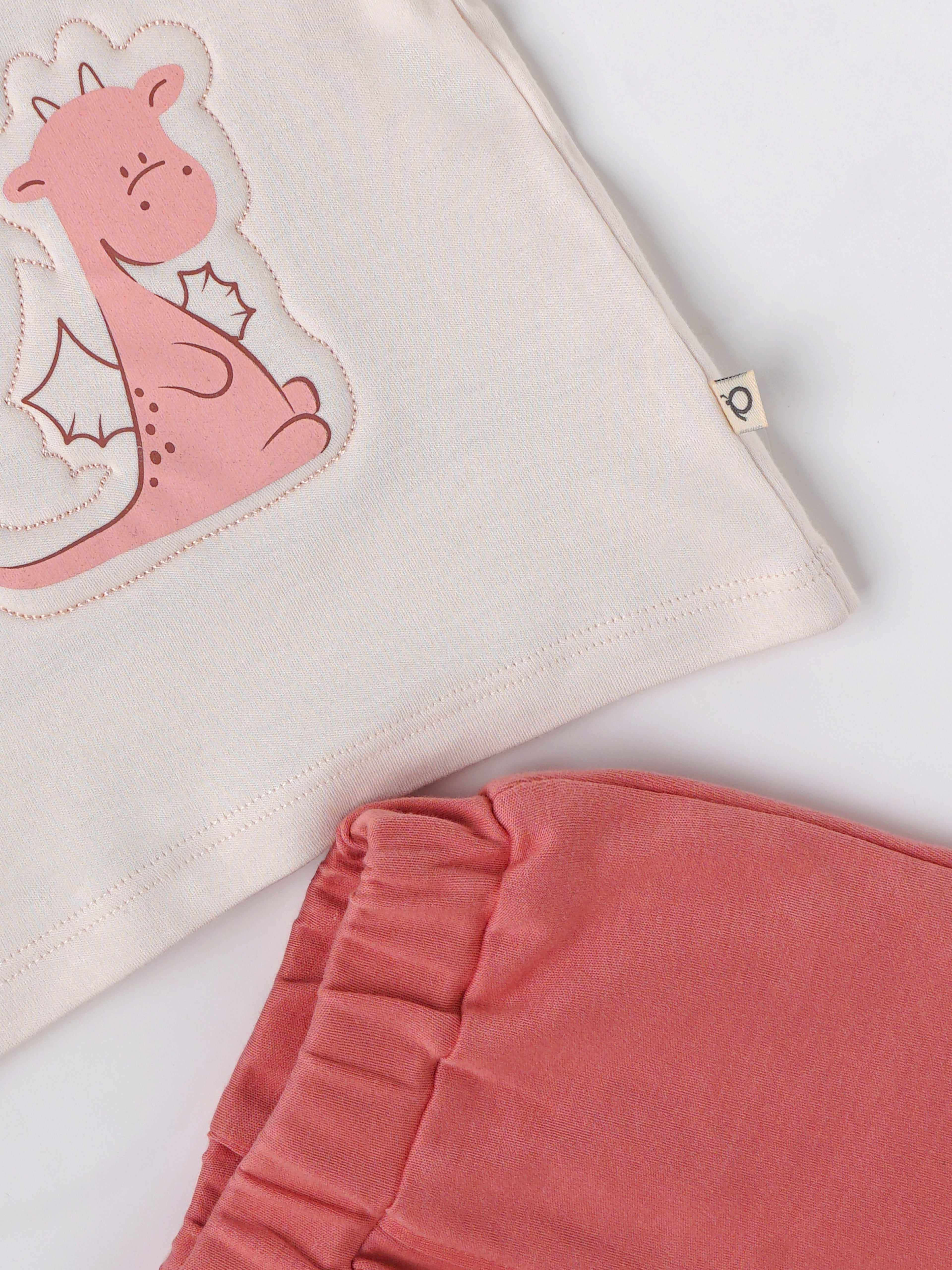 Popees Baby Girls Cotton T-Shirt & Shorts Set| Peach| Newborn To 9 Months