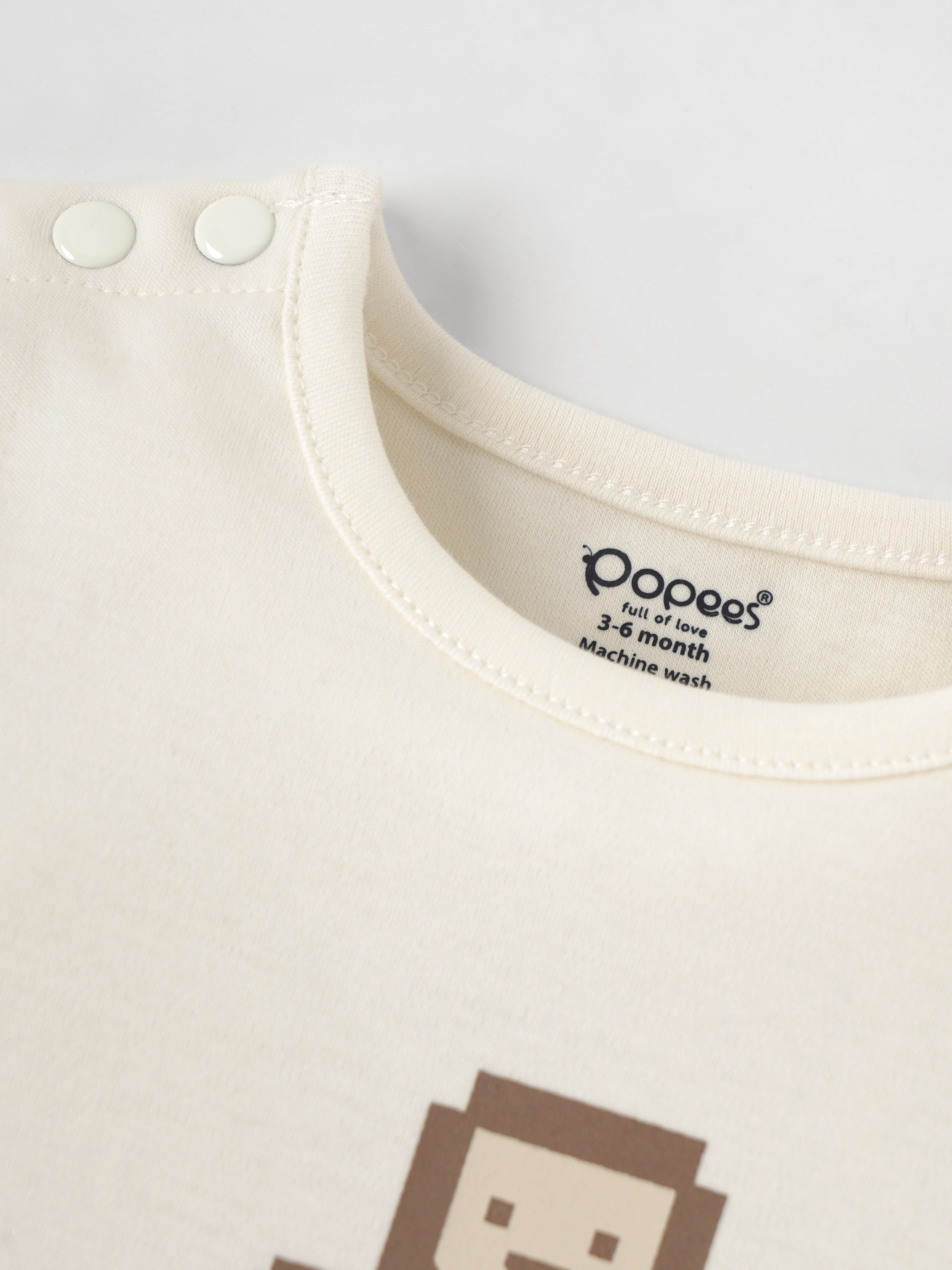 Popees Soft & Stylish Cotton Chest Printed T-Shirt(0-9 Months)for Baby Boys