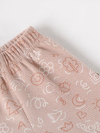 Popees Baby Girls Ribbed Cotton Printed Shorts|Soft Doodle Print Pull-On Shorts (Newborn–9 Months)