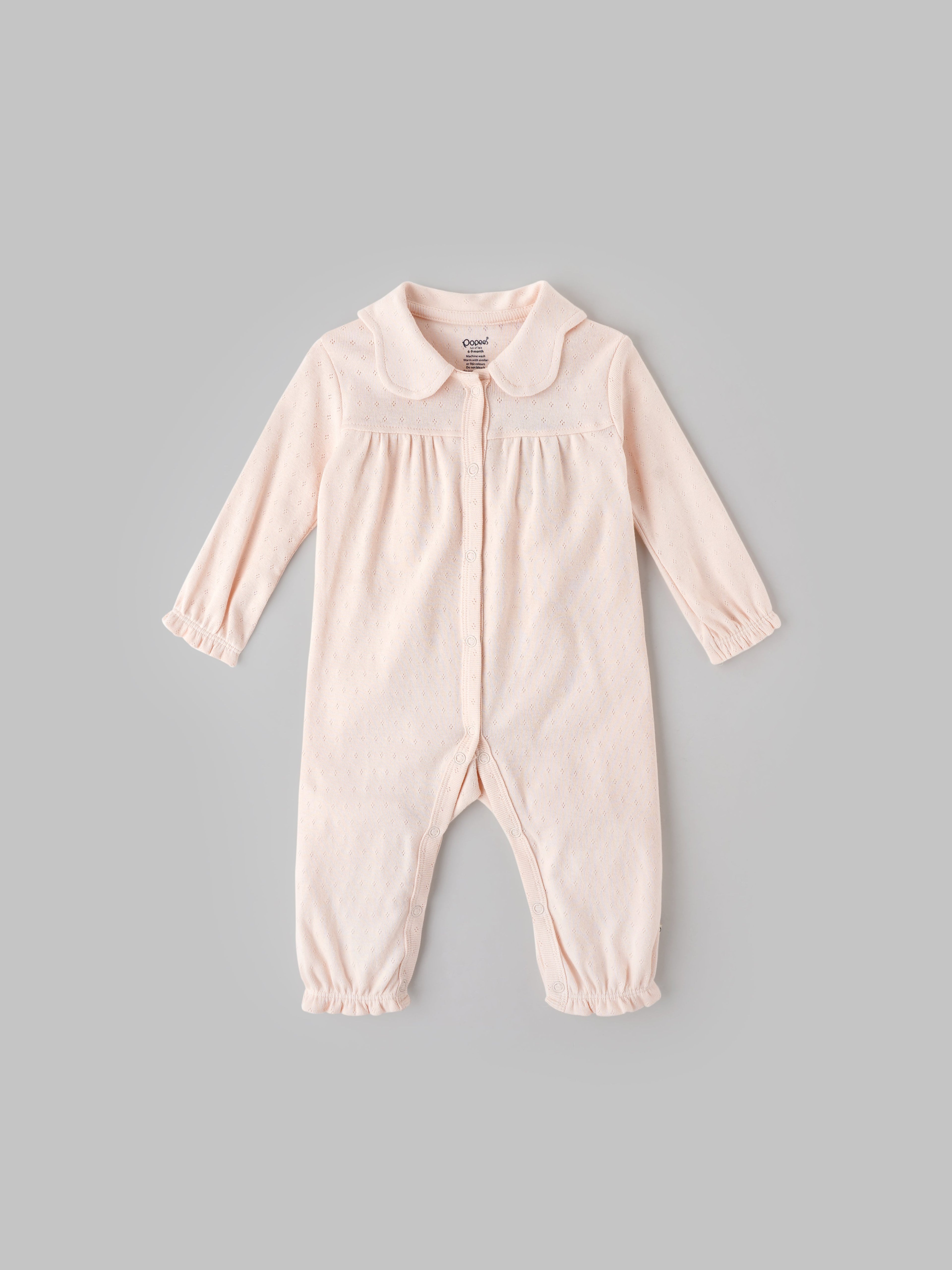 Popees Full-Sleeve Front Open Sleepsuit (0–9 Months) for Newborn Girls