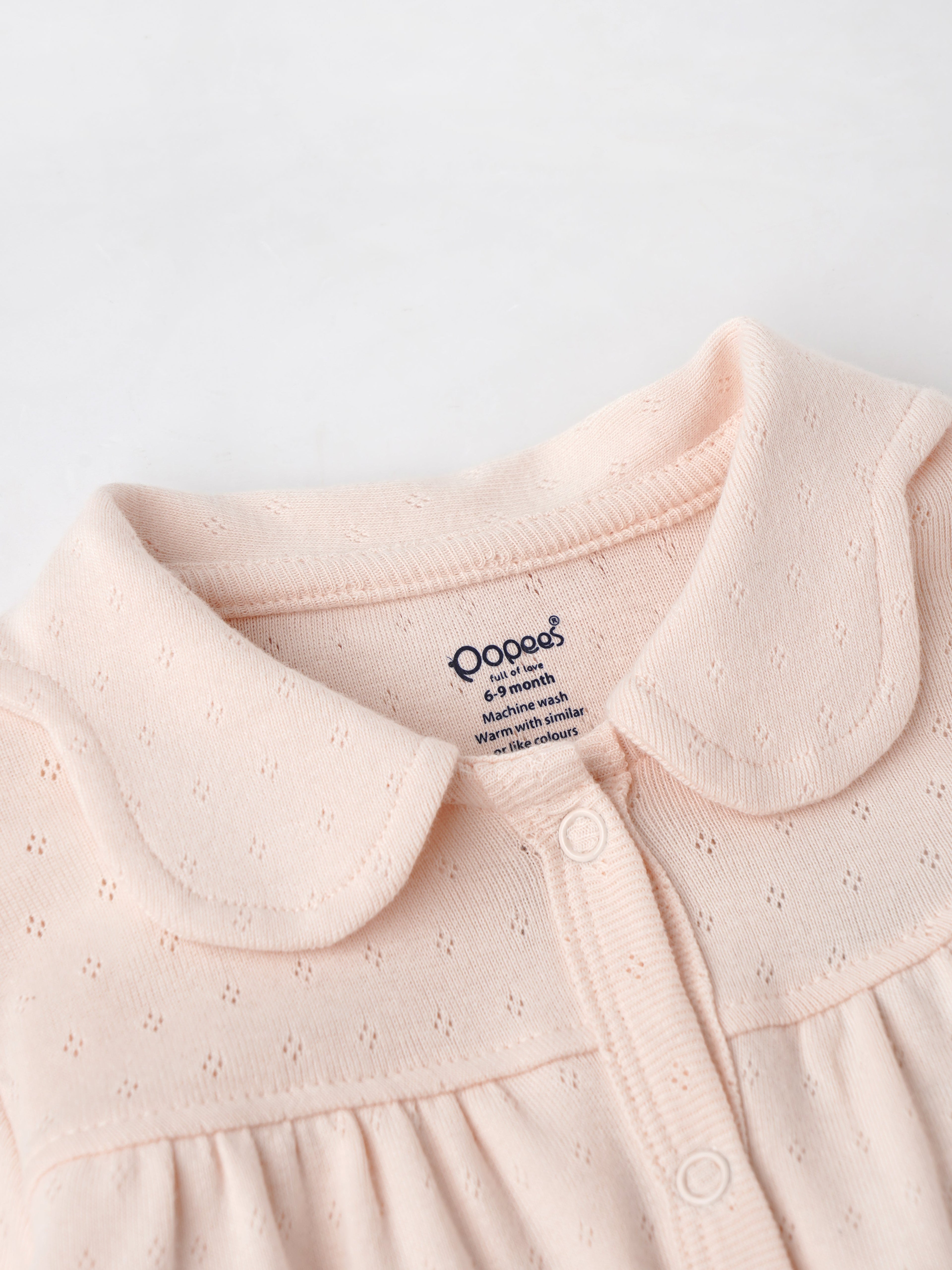Popees Full-Sleeve Front Open Sleepsuit (0–9 Months) for Newborn Girls