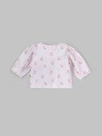 Popees Baby Girls Half Sleeves Cotton Top| White| Newborn To 9 Months