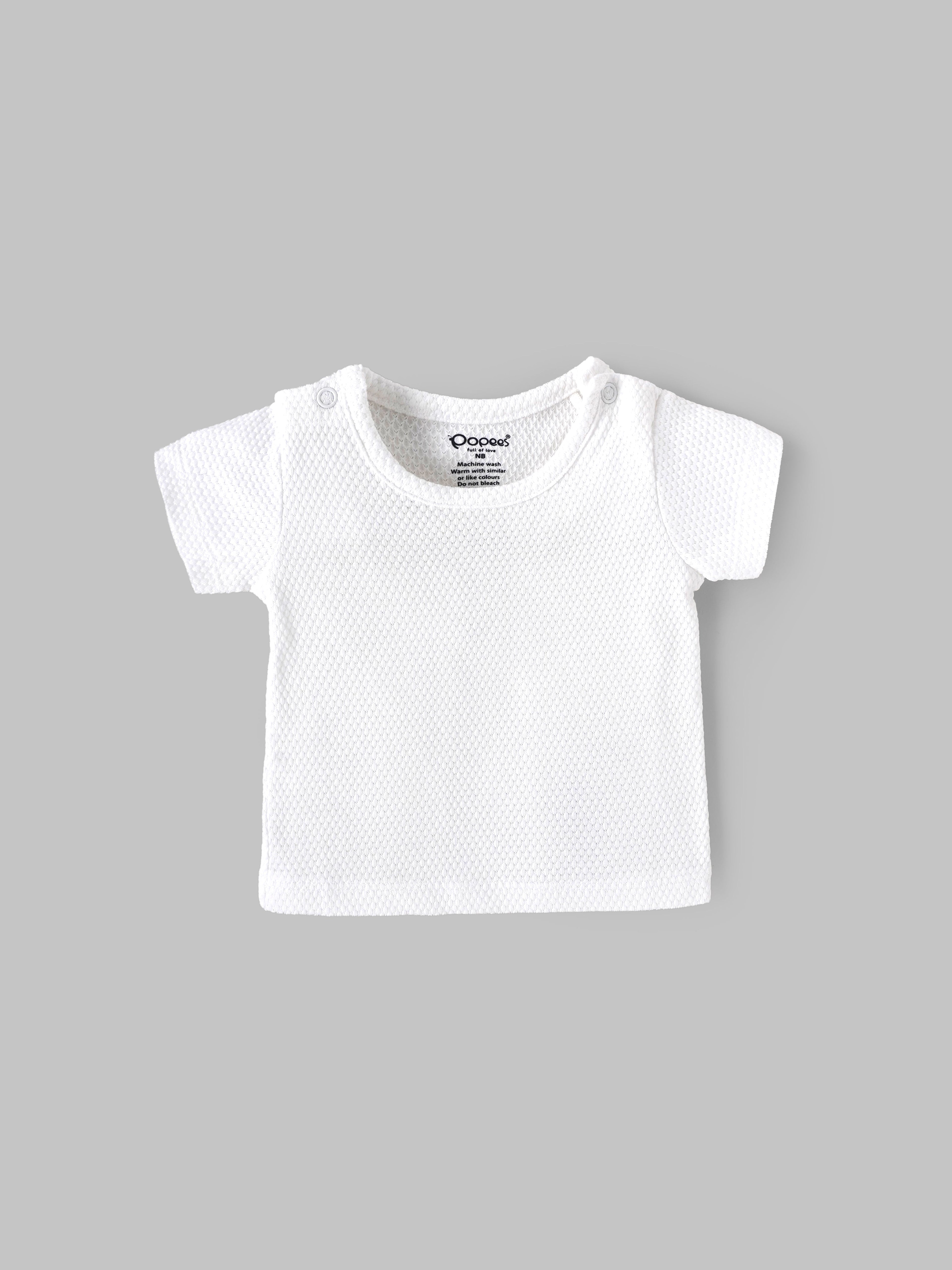 Popees Unisex Baby Denim Dungaree Set| NB–9 Months