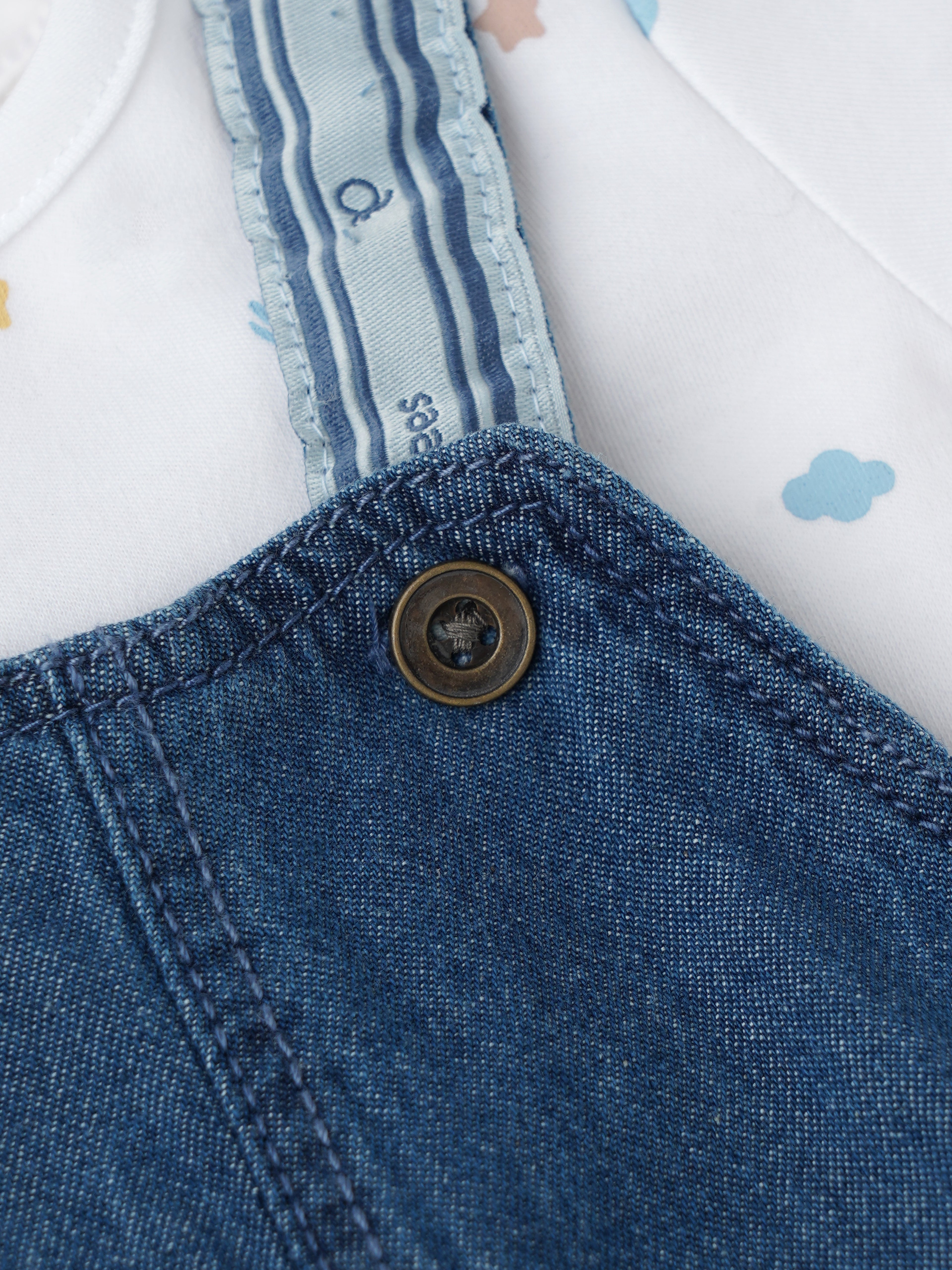 Popees Comfy & Trendy (0–9 Months) Dungaree Set for Newborn Boys