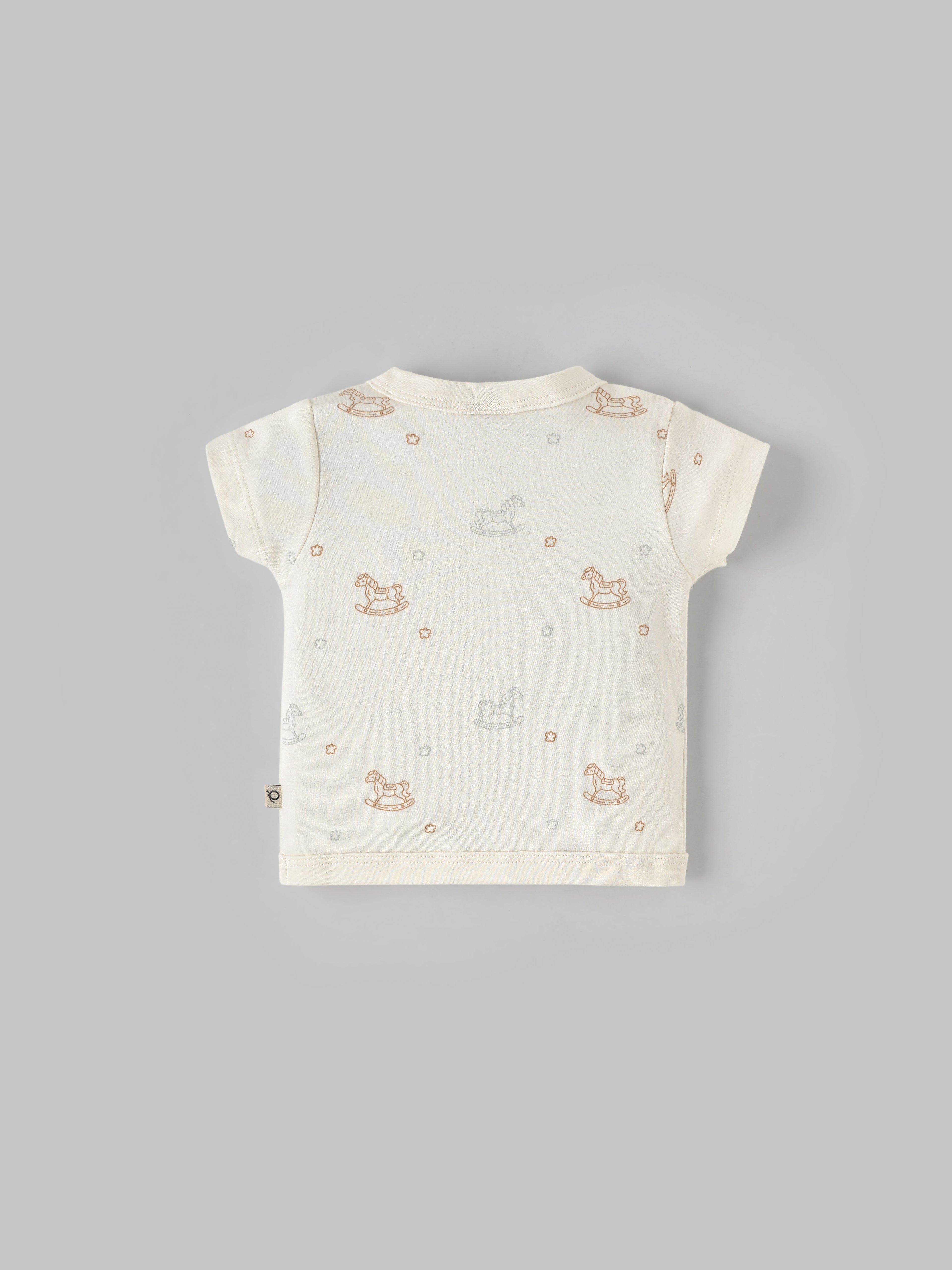 Popees Half Sleeve Front Open Jhabla Top(0-6 Months)for New Babies Made of Organic Bamboo Cotton Fabric