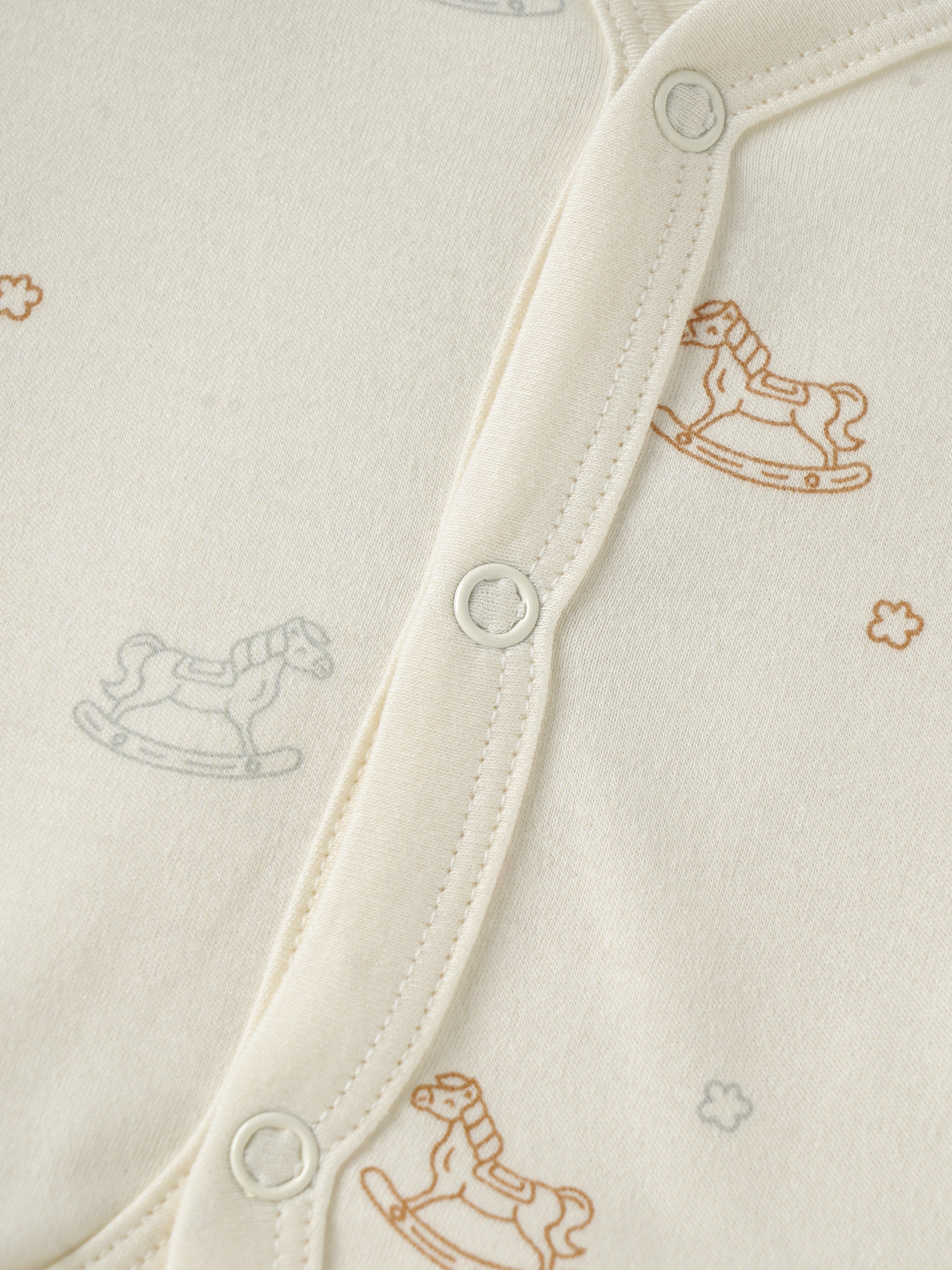 Popees Half Sleeve Front Open Jhabla Top(0-6 Months)for New Babies Made of Organic Bamboo Cotton Fabric