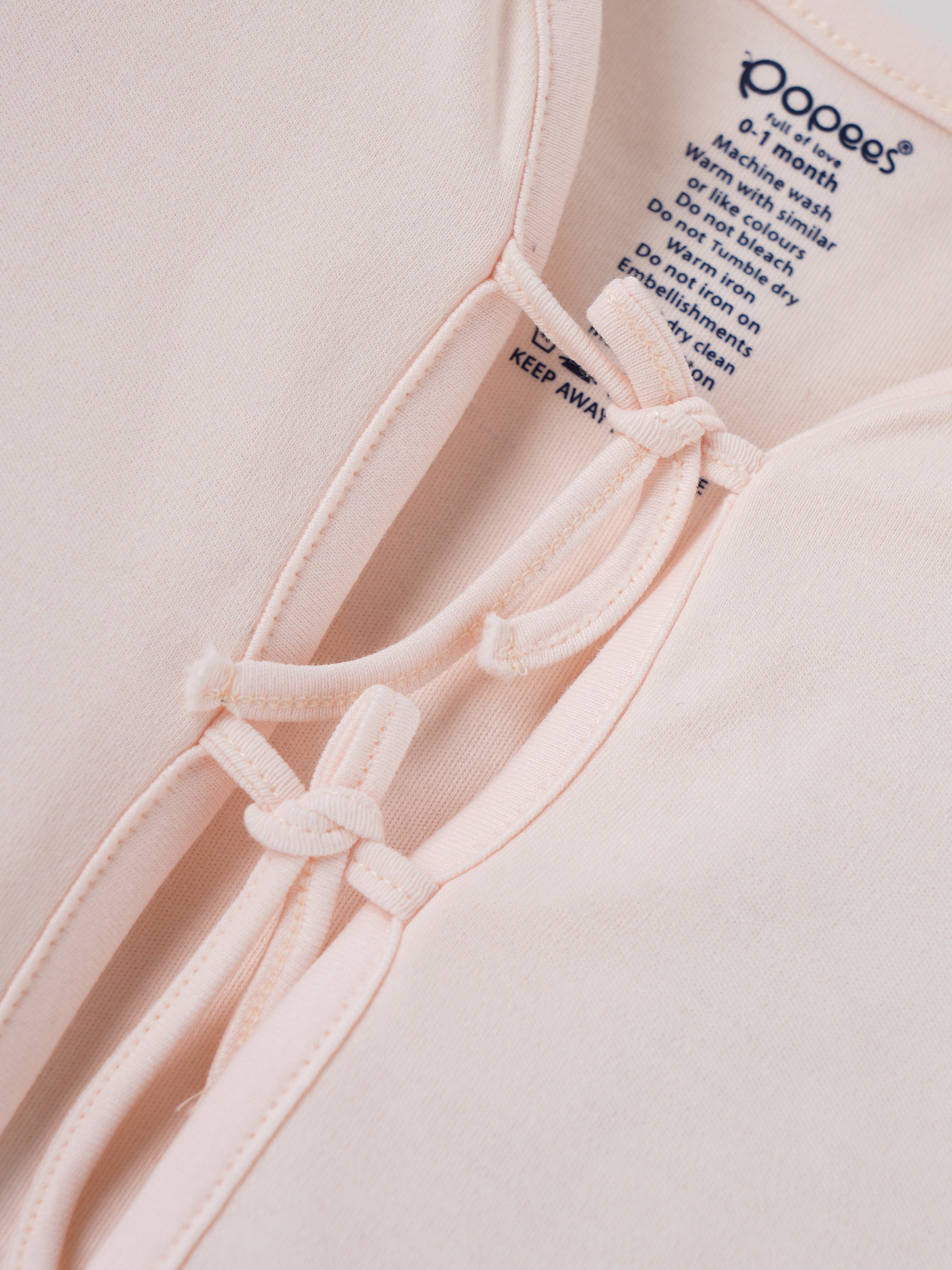 Popees Printed Front Open Half Sleeve Jhabla (0–6 Months) for Babies