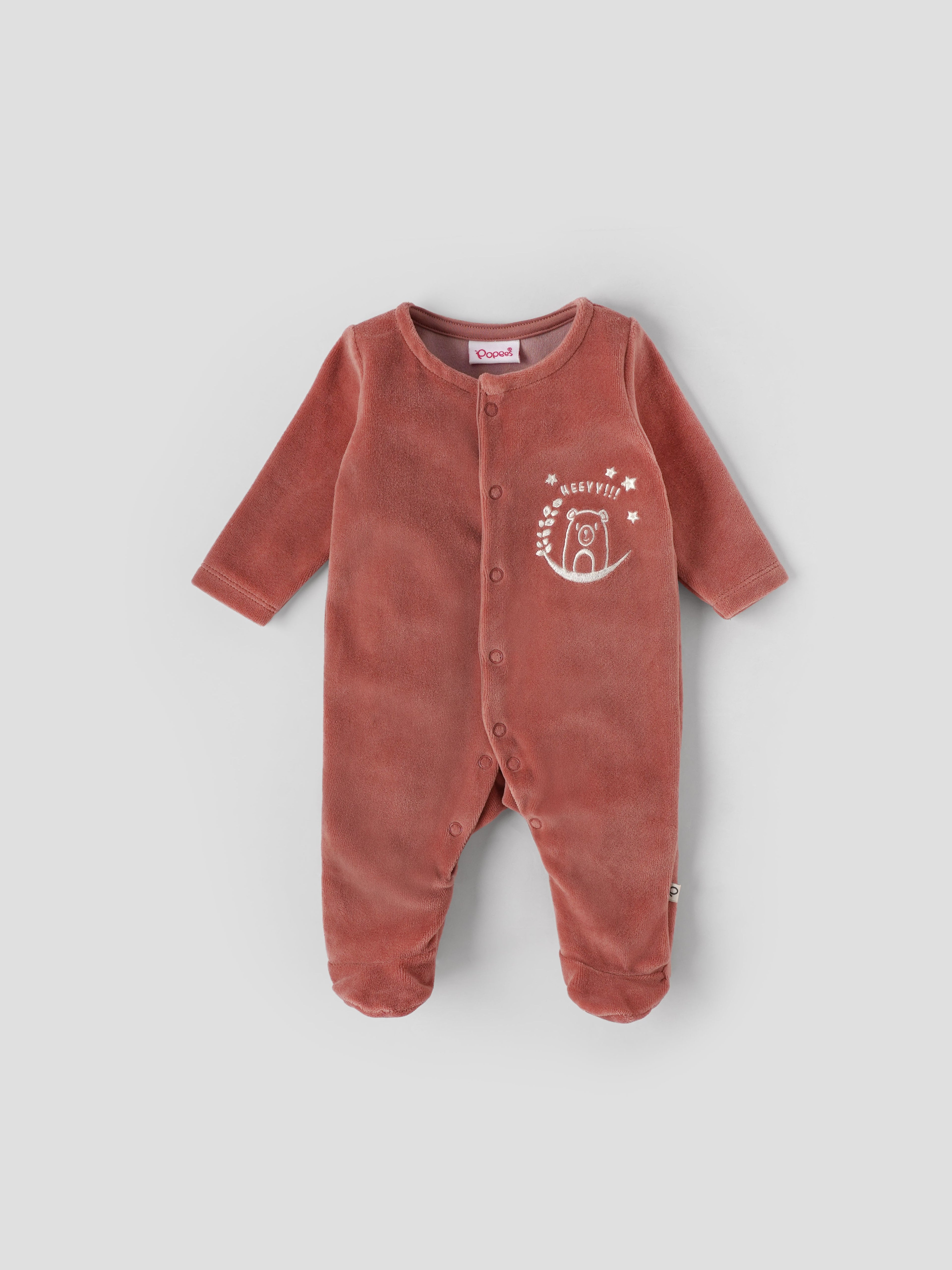 Popees Comfy & Stylish Chest Printed Sleepsuit (0-9 Months)for Newborn Babies