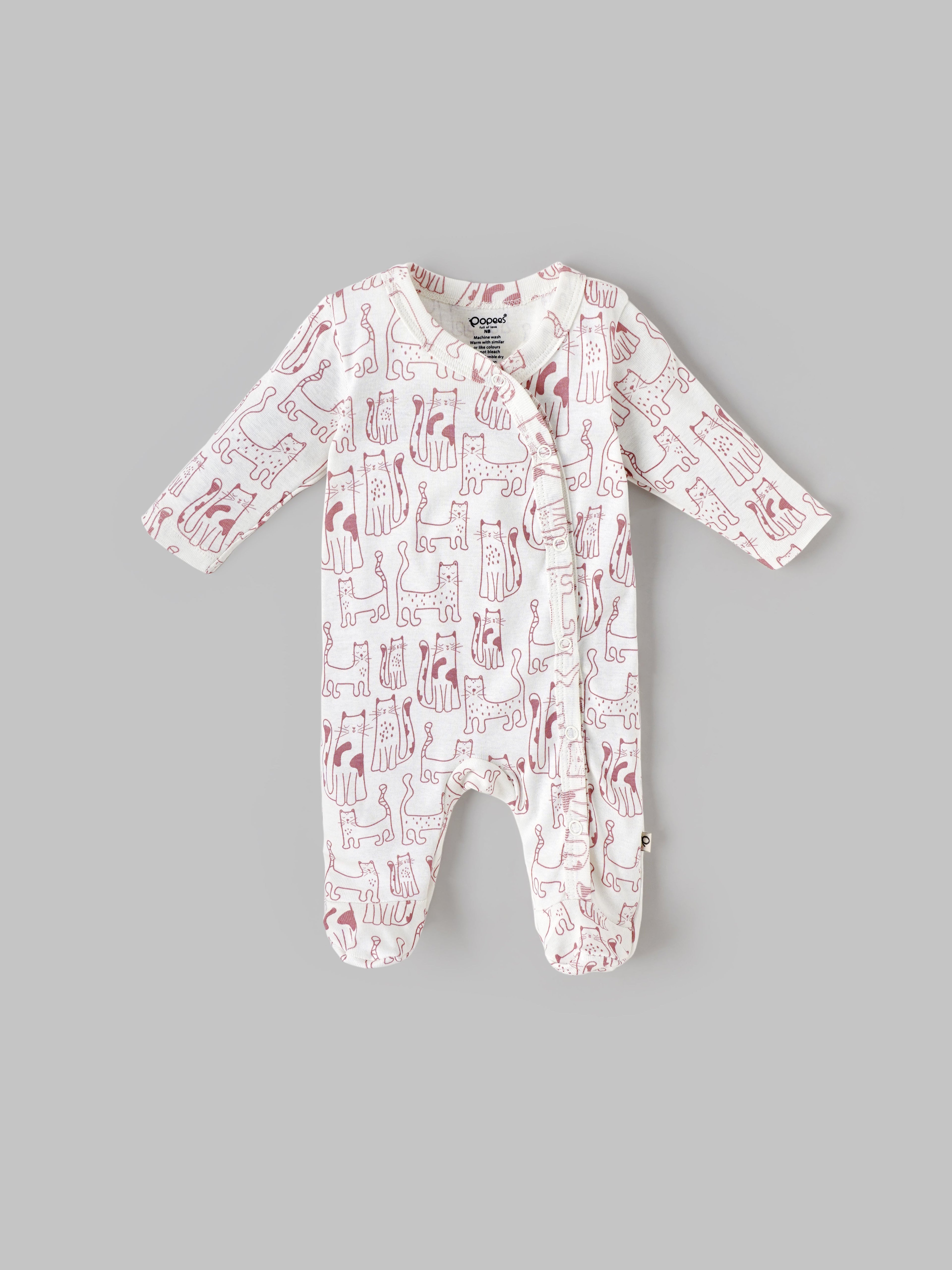 Popees Soft & Stylish All-Over Printed Sleepsuit(0-6 Months)for Newborn Babies