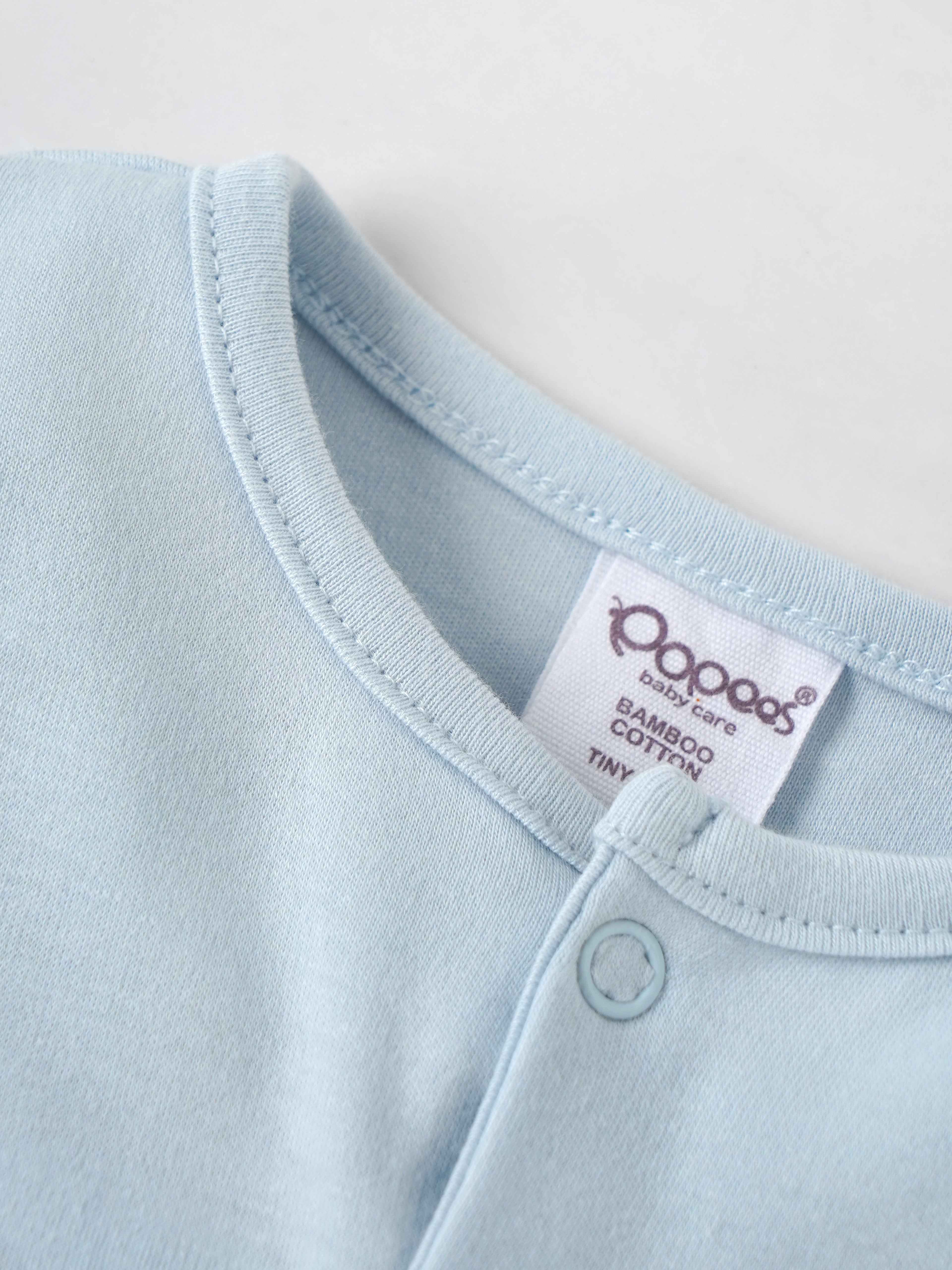 Popees Unisex Full-Sleeve Front Open Sleepsuit (0-6 Months) Made of Organic Bamboo Cotton Fabric