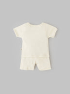 Popees Unisex Cotton Baby Coordinated Set with Adorable Teddy Bear Embroidery (0-9 Months)for Babies