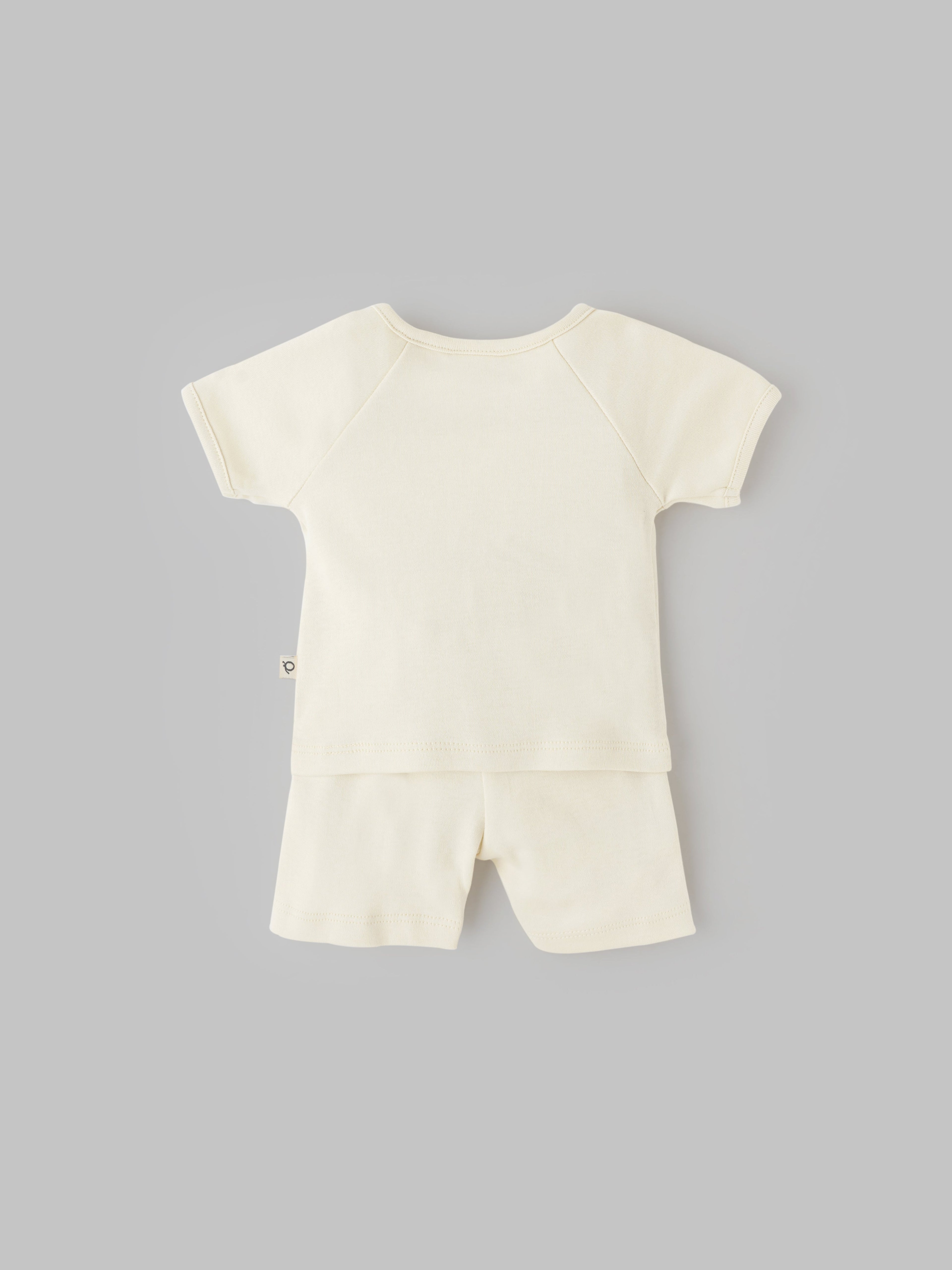 Popees Unisex Cotton Baby Coordinated Set with Adorable Teddy Bear Embroidery (0-9 Months)for Babies