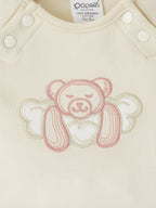 Popees Unisex Cotton Baby Coordinated Set with Adorable Teddy Bear Embroidery (0-9 Months)for Babies