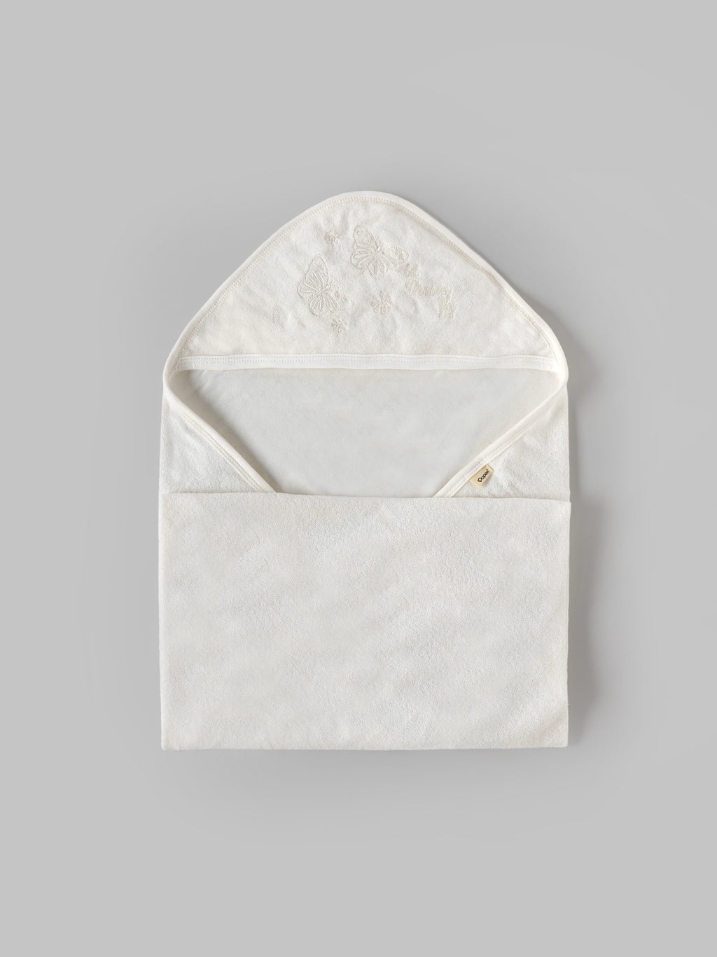 Popeesopees Soft Cotton Hooded Baby Towel with Embroidery for Newborns