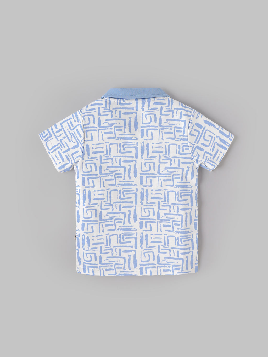Popees Baby Boys Printed Polo T-Shirt | Sky Blue | Soft Cotton Collared Tee | 9 Months- 4 Years