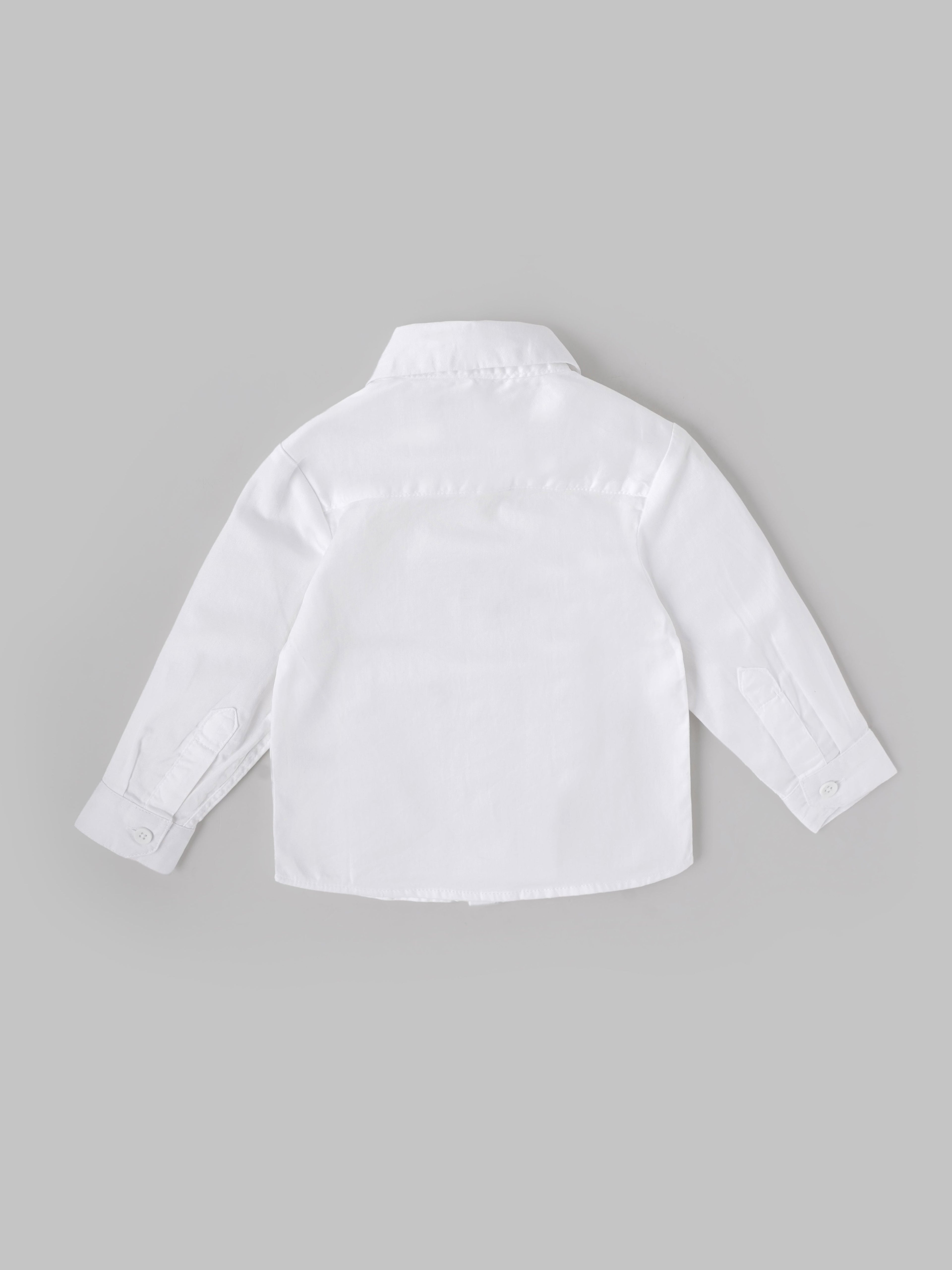 Popees Baby Boys White Full Sleeve Formal Shirt| 9 Months to 4 Years