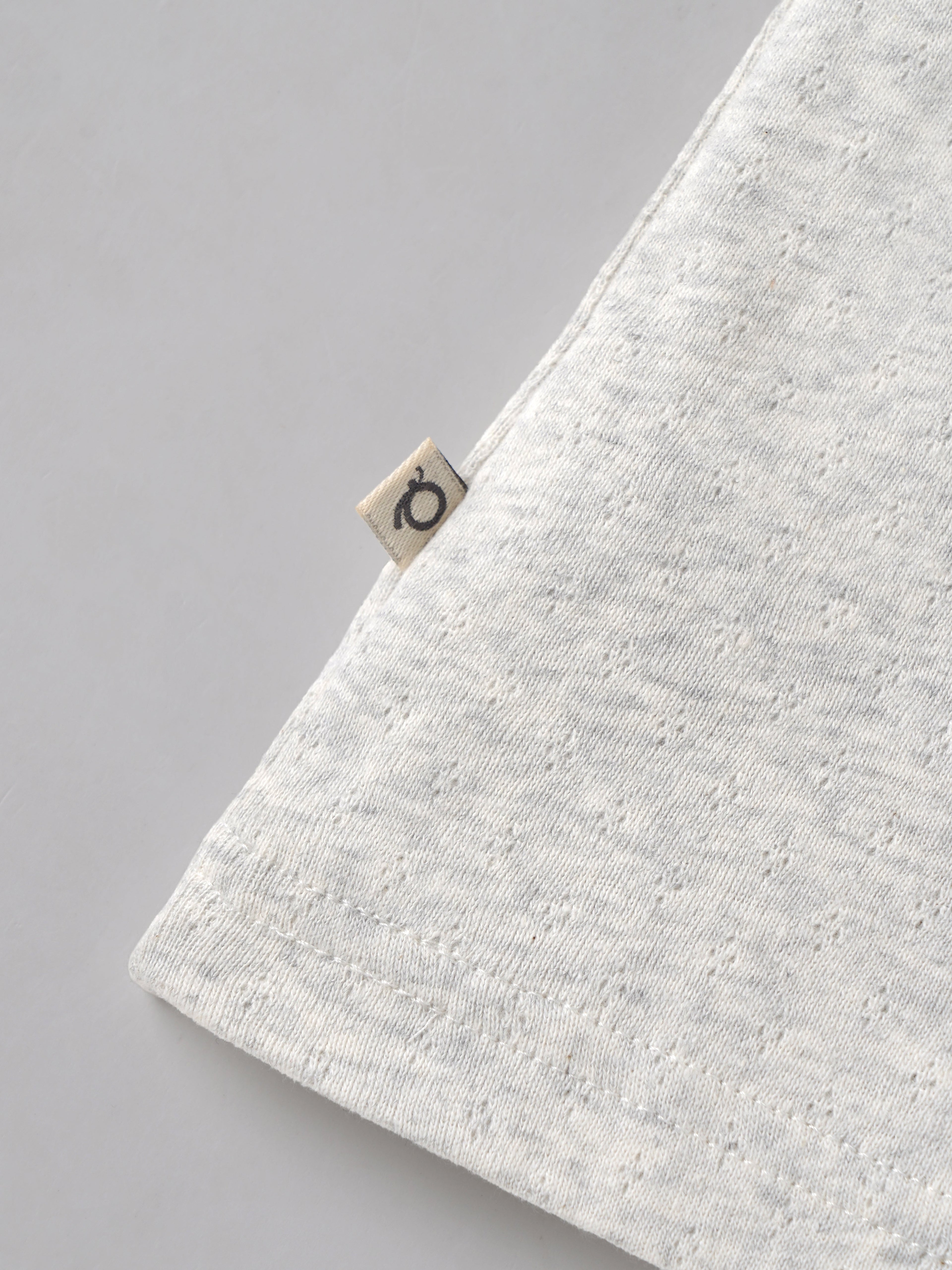 Popees Baby Boys Light Grey Textured Cotton T-Shirt with Embroidered Back Print| 9 Months–4 Years