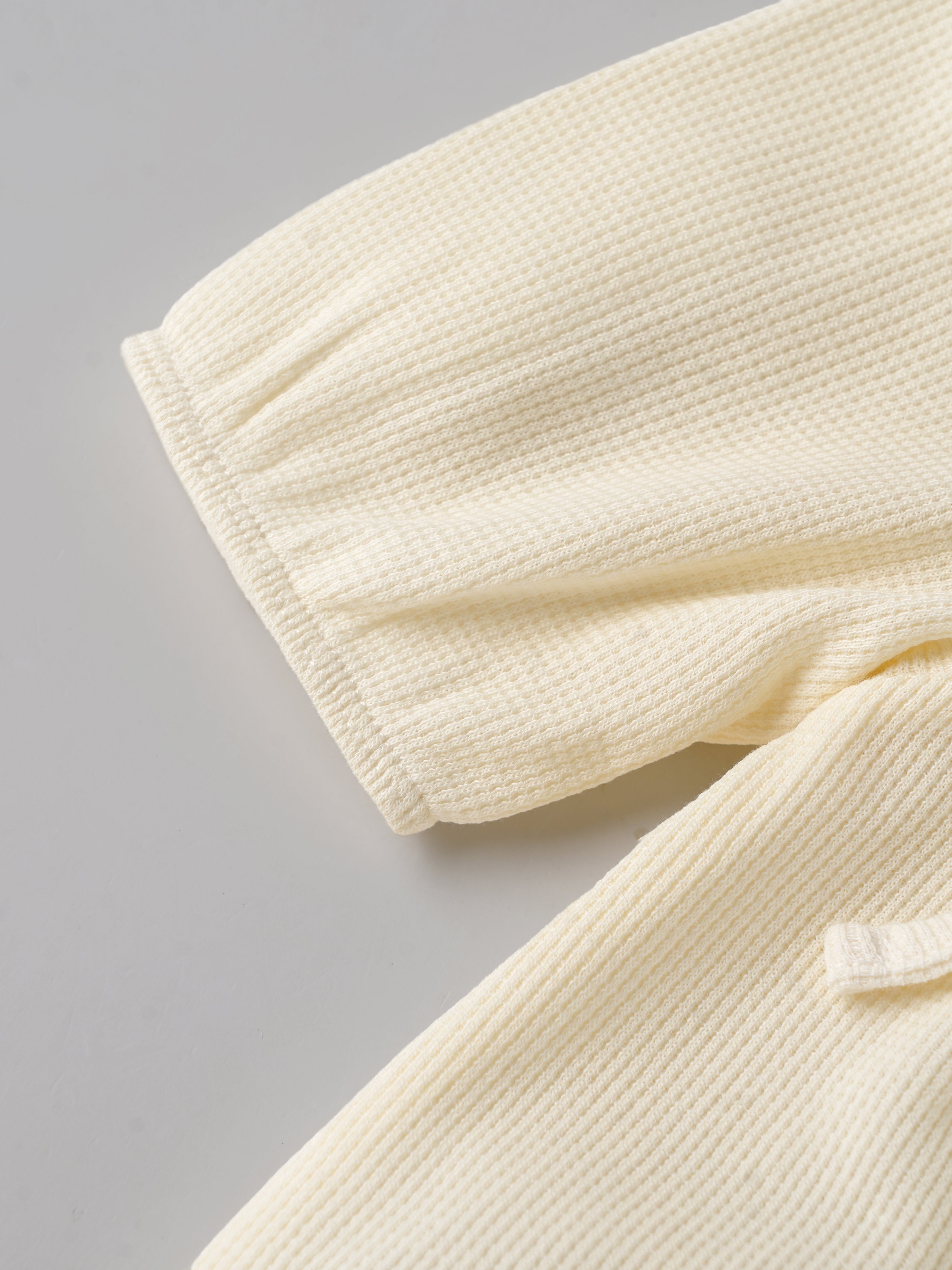 Popees Baby Girls Textured Cotton Dress with Collar| Cream| 9 Months To 4 Years