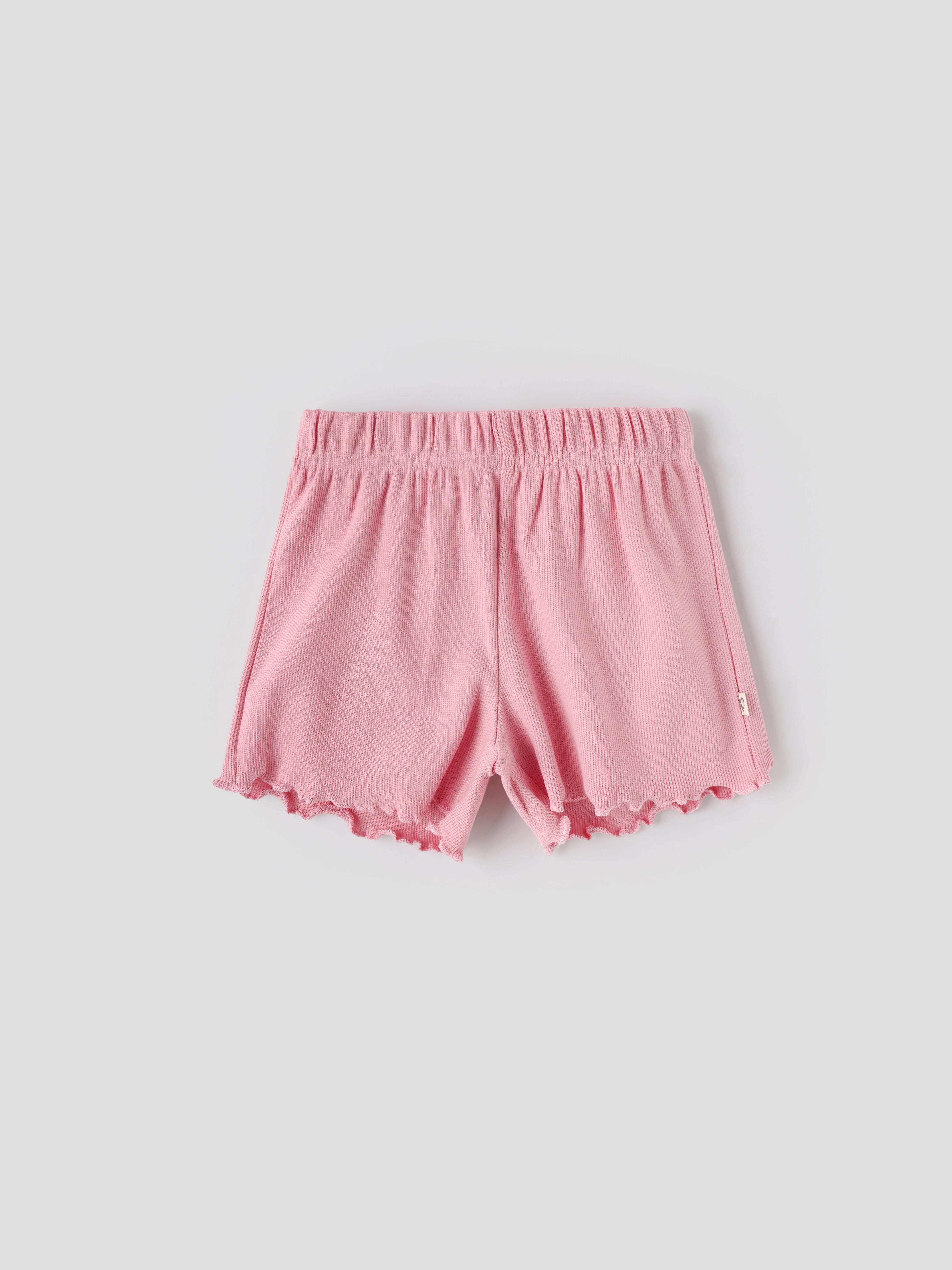 Popees Baby Girls Textured Cotton Shorts| Pink| 9 Months To 4 Years