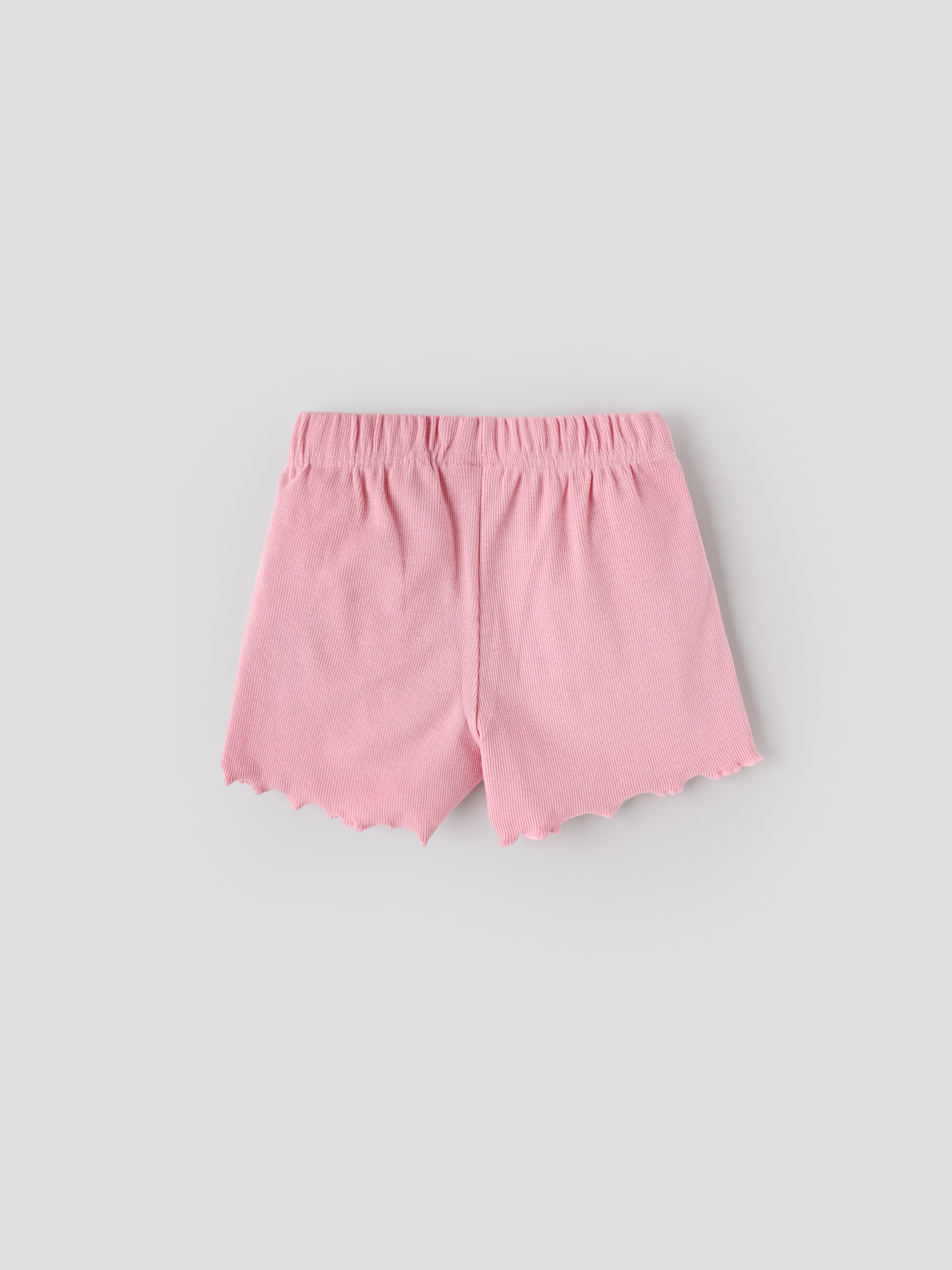 Popees Baby Girls Textured Cotton Shorts| Pink| 9 Months To 4 Years