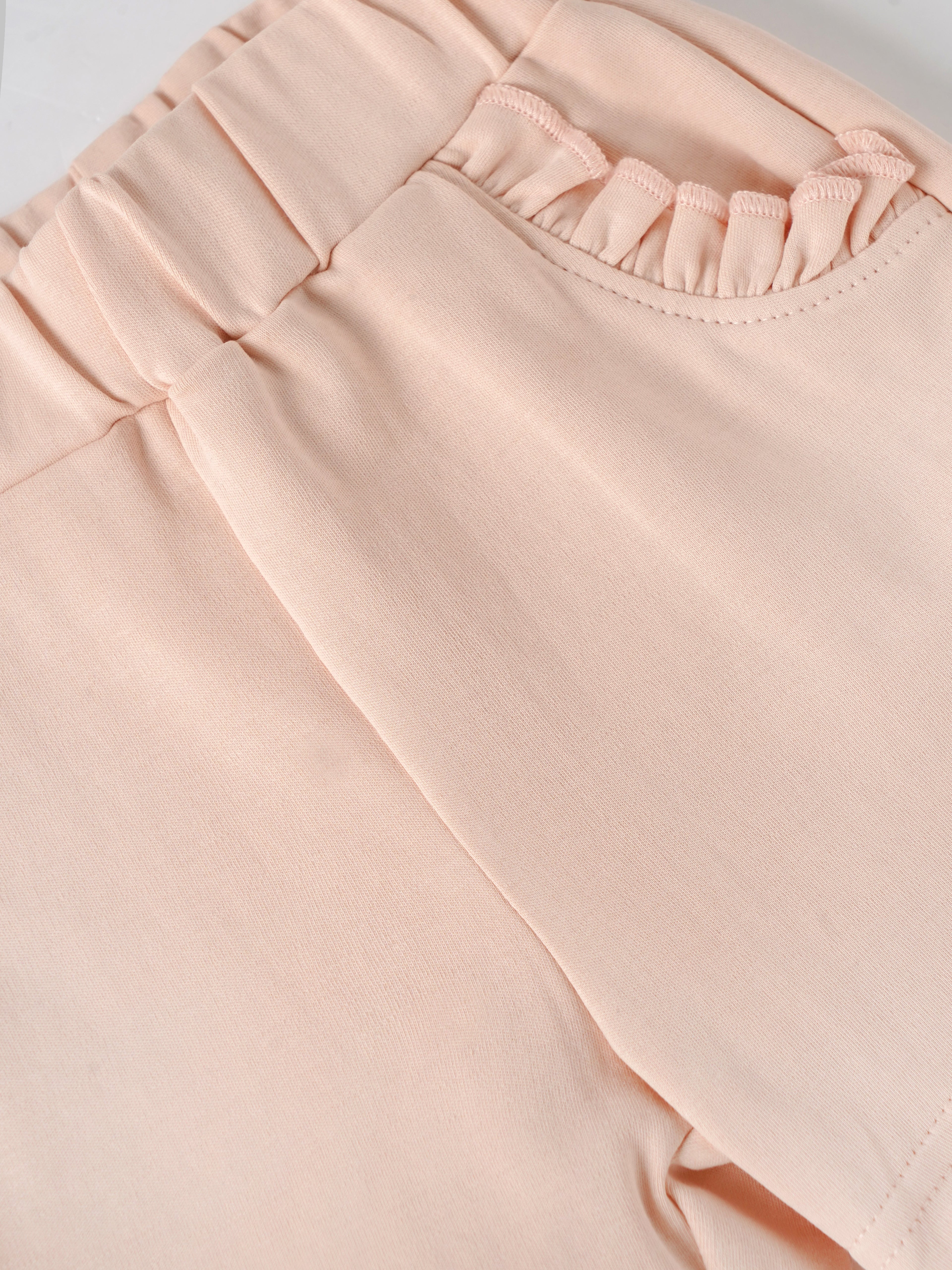 Popees Baby Girls Solid Cotton Shorts with Ruffle Pockets |9 Months to 4 Years